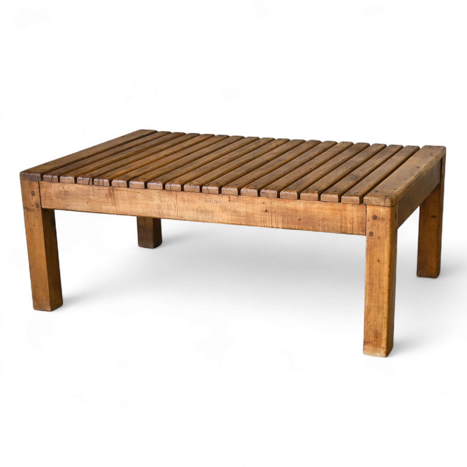 20th Century French Walnut Slat Coffee Table (1 of 8)