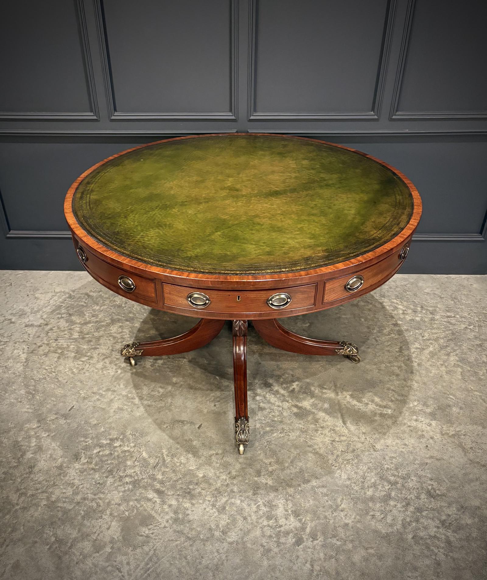 Regency Mahogany Drum Table (1 of 6) Regency Mahogany Drum Table (1 of 6)