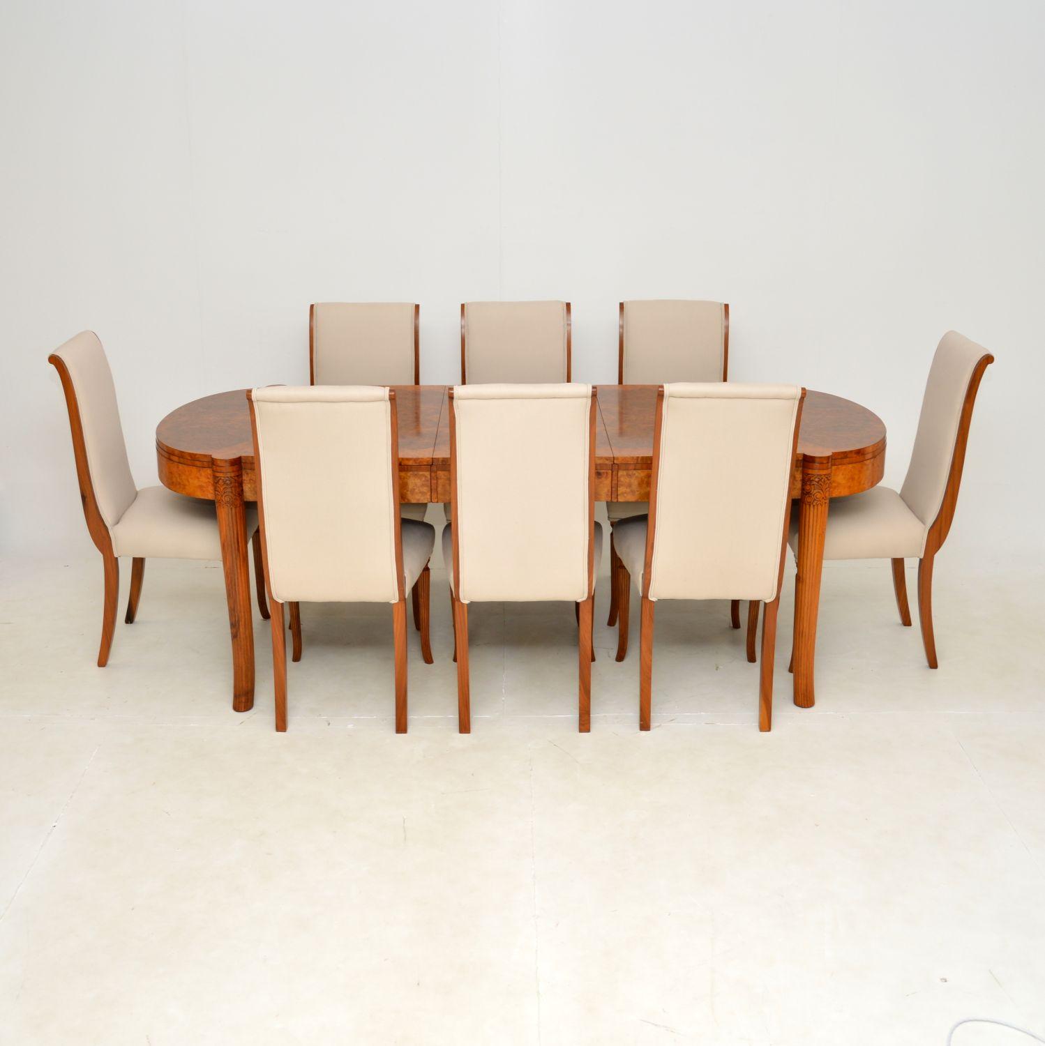 1920s Antique Burr Walnut Dining Table & Chairs by Hille (1 of 12) 1920s Antique Burr Walnut Dining Table & Chairs by Hille (1 of 12)