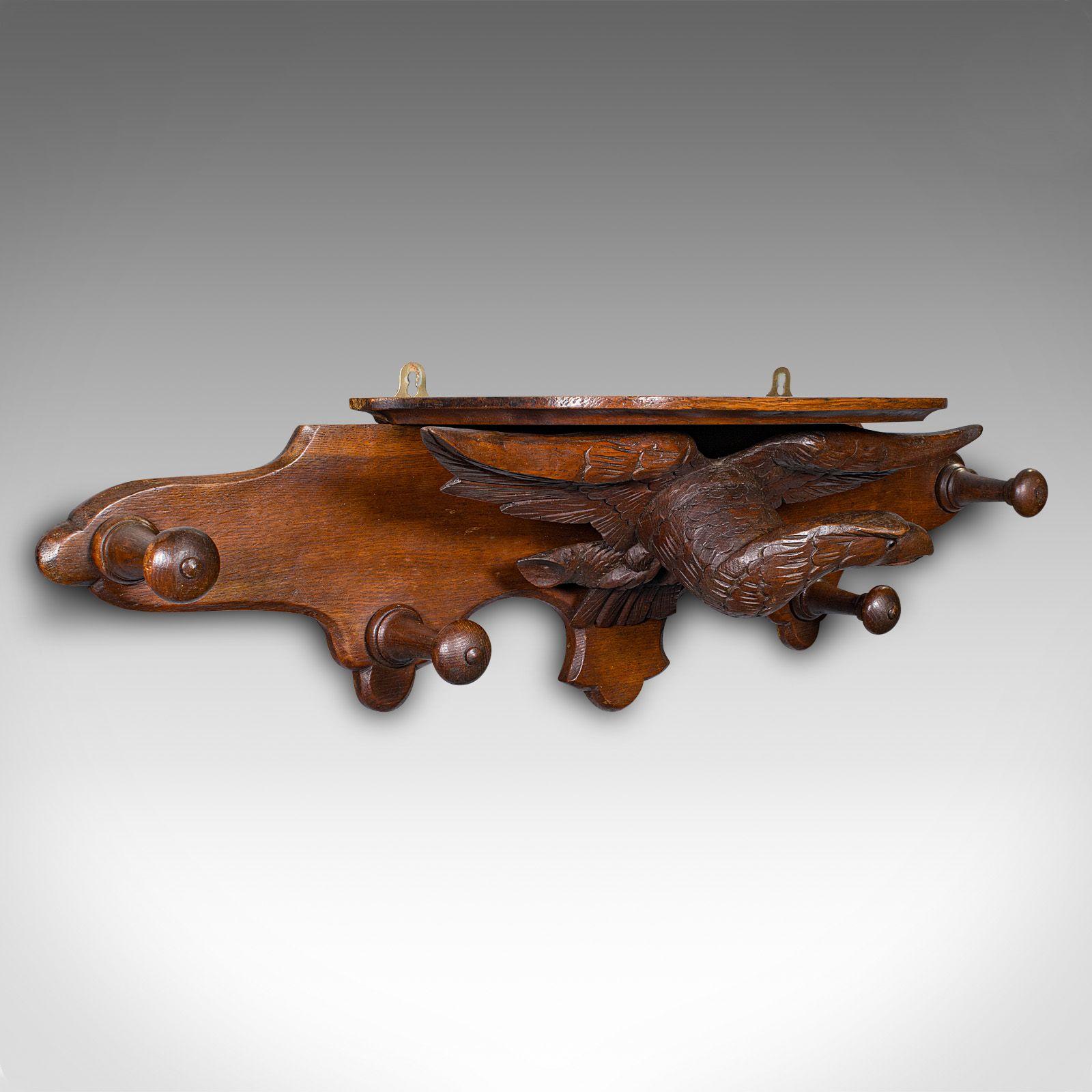 Antique Carved Eagle Coat Rack, Scottish, Oak, Hall Peg Mount, Victorian, C.1900 (1 of 10)