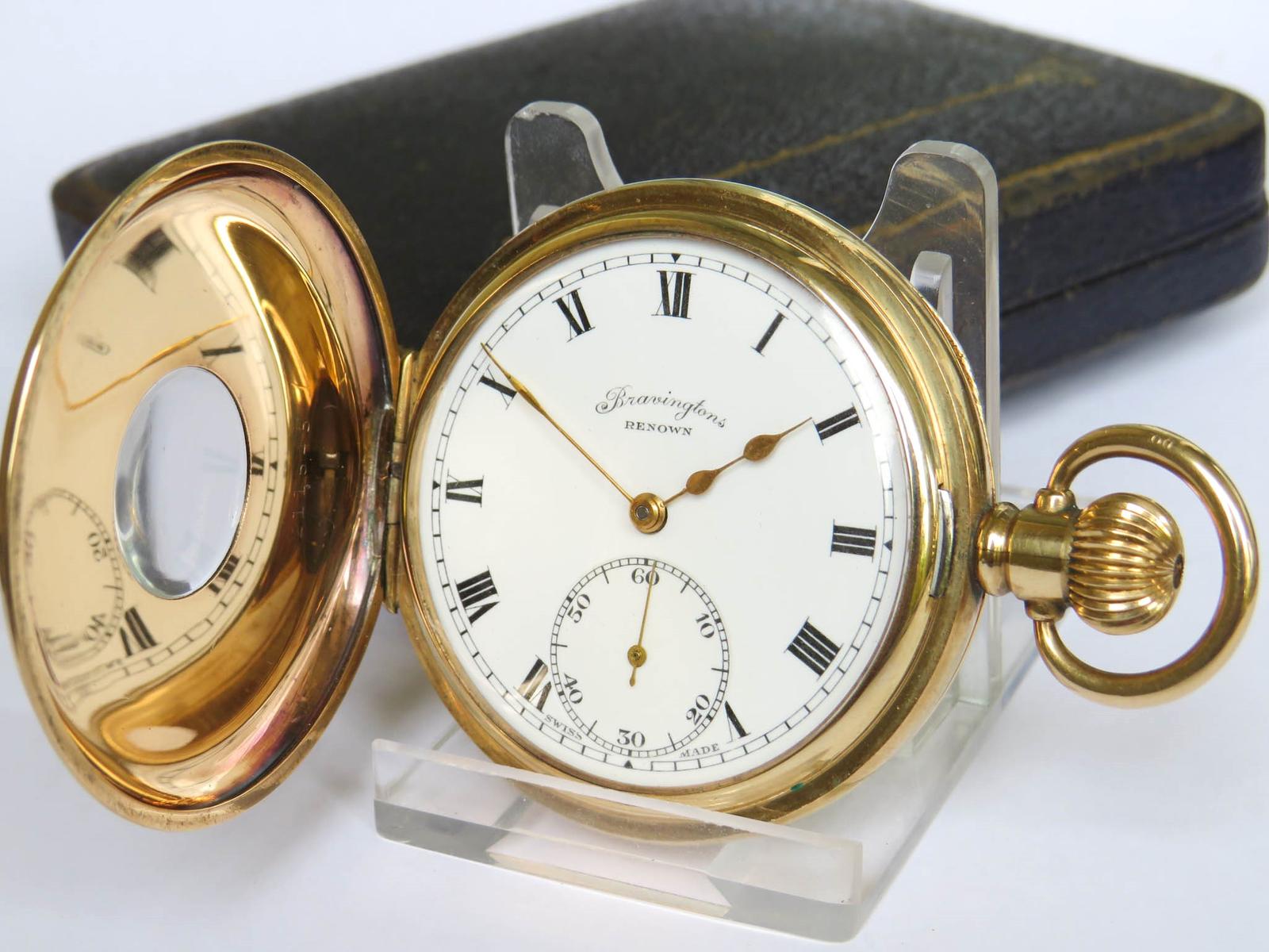 Pocket Watch: 1940s Bravingtons Half Hunter Pocket Watch (1 of 6) Pocket Watch: 1940s Bravingtons Half Hunter Pocket Watch (1 of 6)