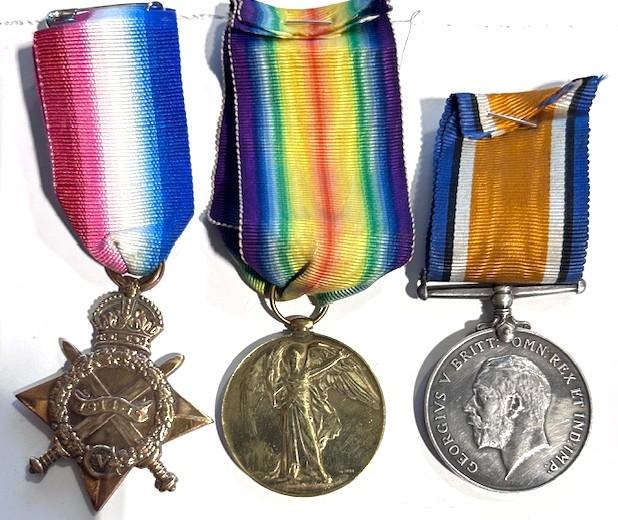 World War I KIA Medal Trio (Royal Warwickshire Regt.) c.1917 (1 of 2) World War I KIA Medal Trio (Royal Warwickshire Regt.) c.1917 (1 of 2)