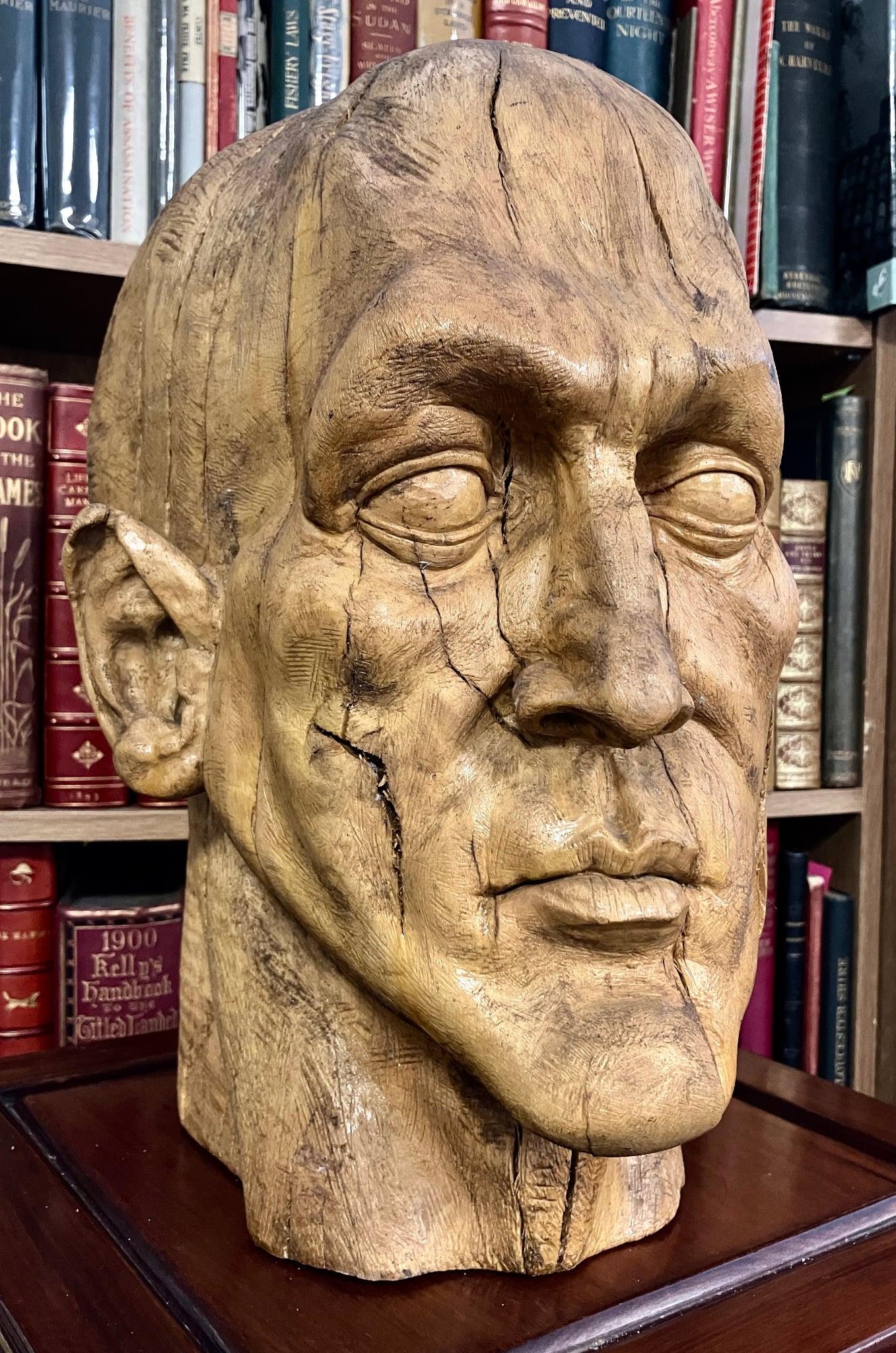 Large Unusual Male Bust Rare Hand Carved Vintage Head in Limewood (1 of 6) Large Unusual Male Bust Rare Hand Carved Vintage Head in Limewood (1 of 6)