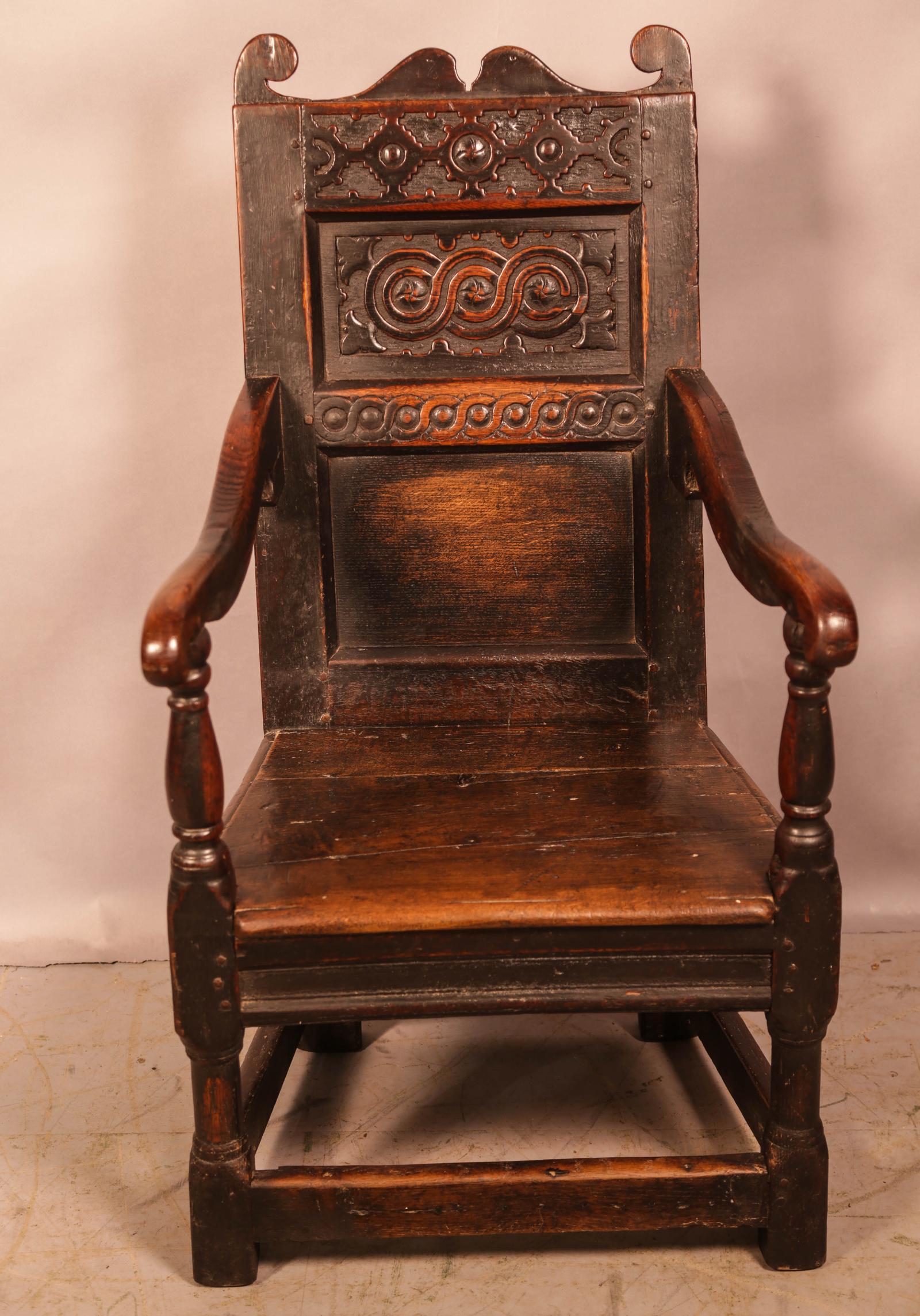 17th Century Wainscott Armchair (1 of 8)