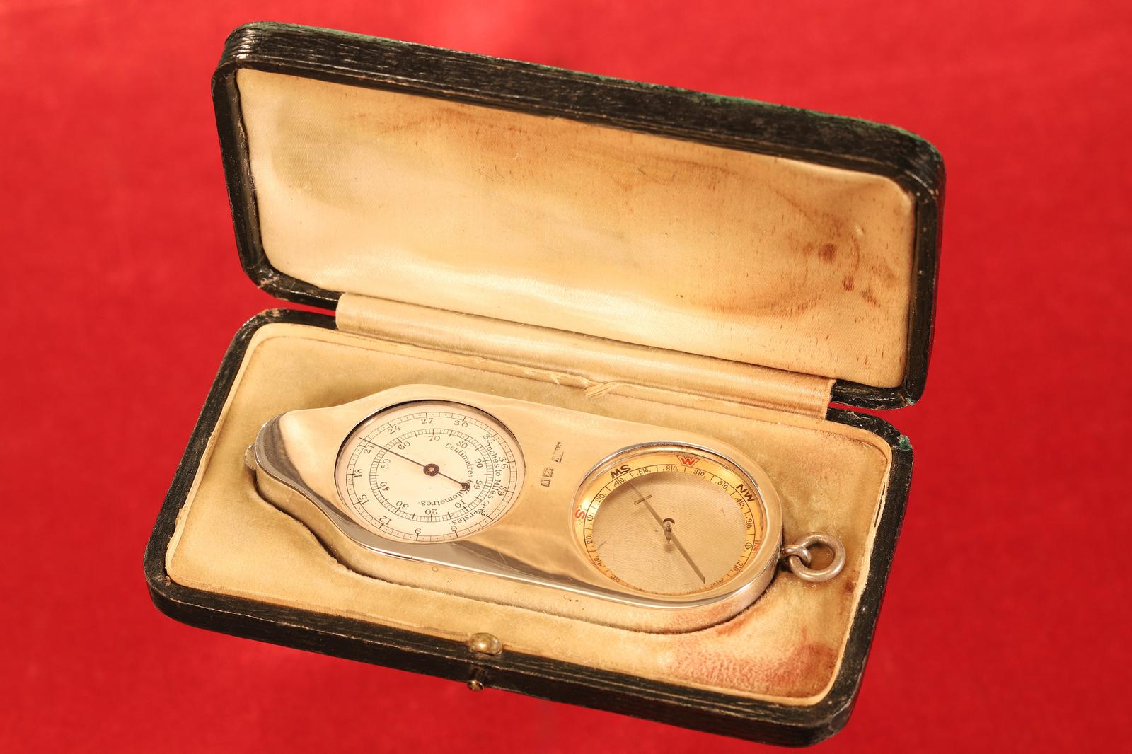 Rare Solid Silver Compass & Map Measurer by Barker for JC Vickery c.1909 (1 of 16)