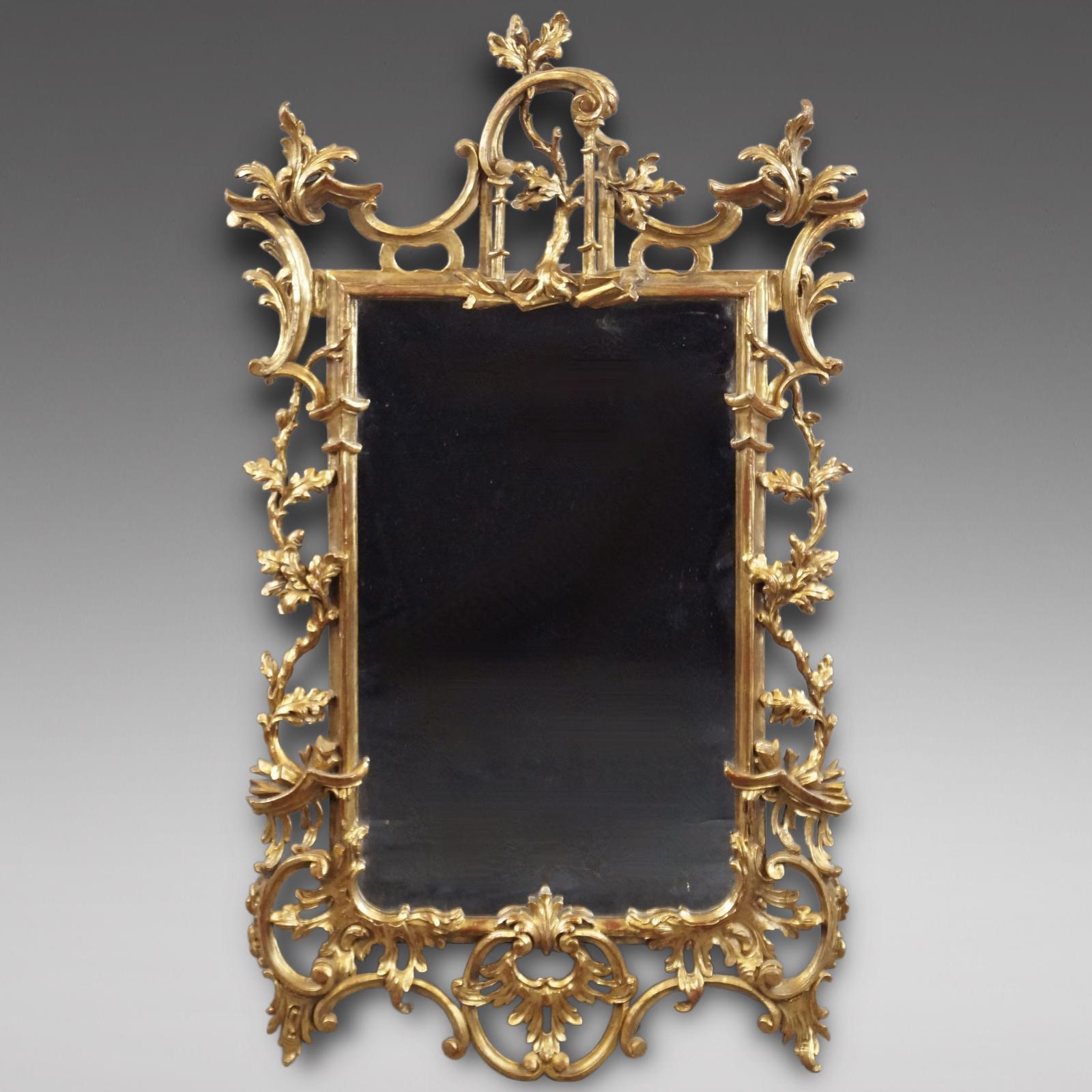 A Carved Gilt Wood Wall Mirror (1 of 3)