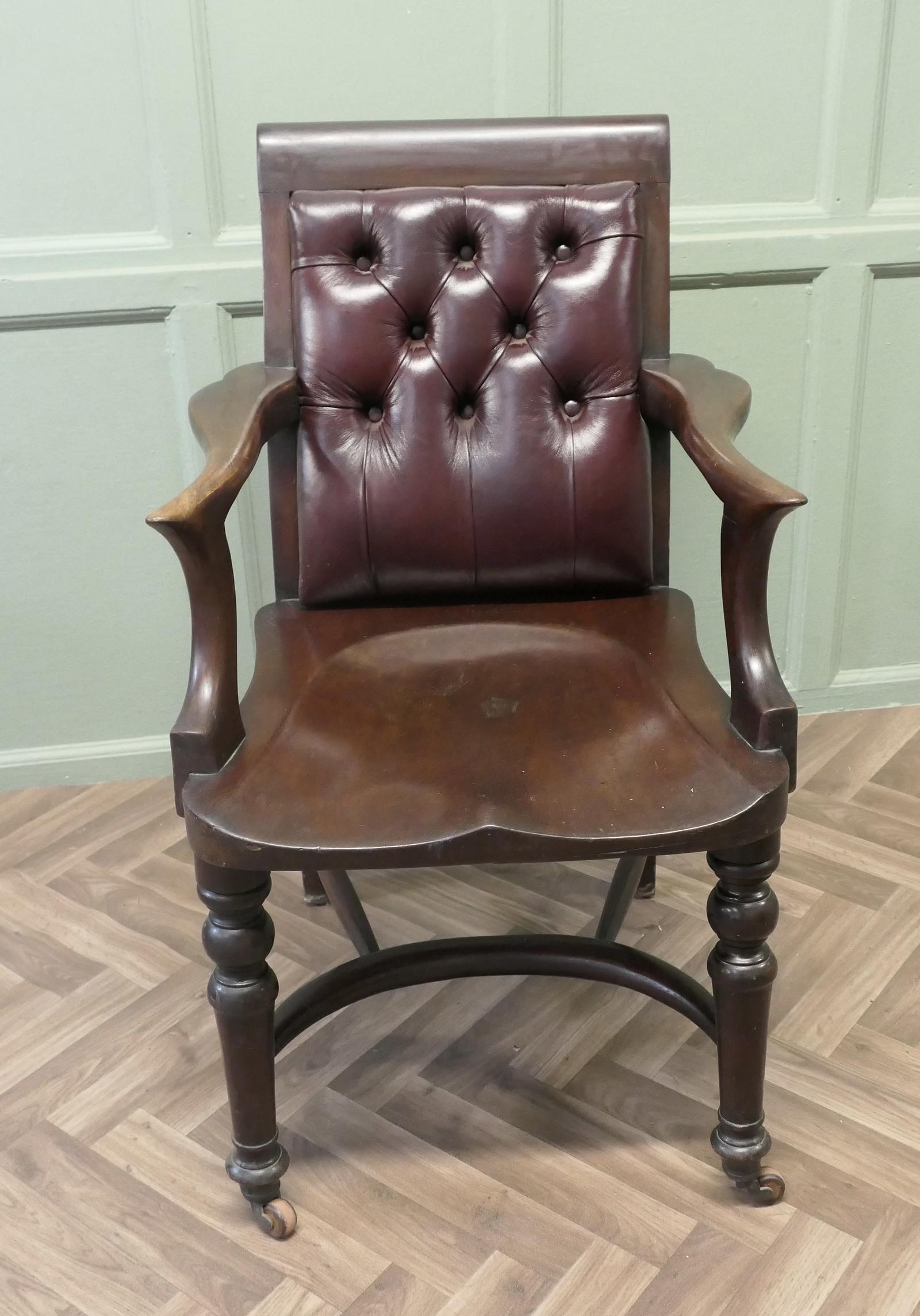 Rare English Georgian Button Back Desk Chair (1 of 5)