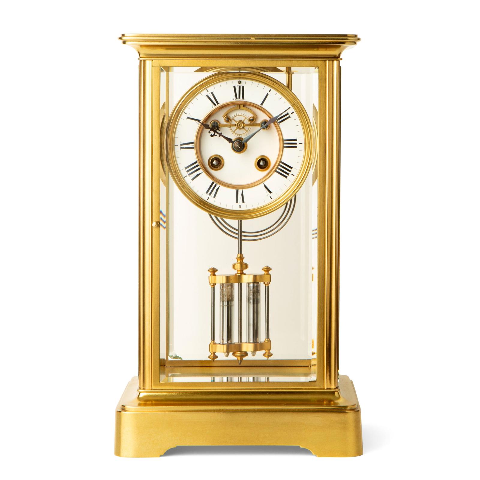 French Striking Four Glass Mantel Clock (1 of 1) French Striking Four Glass Mantel Clock (1 of 1)