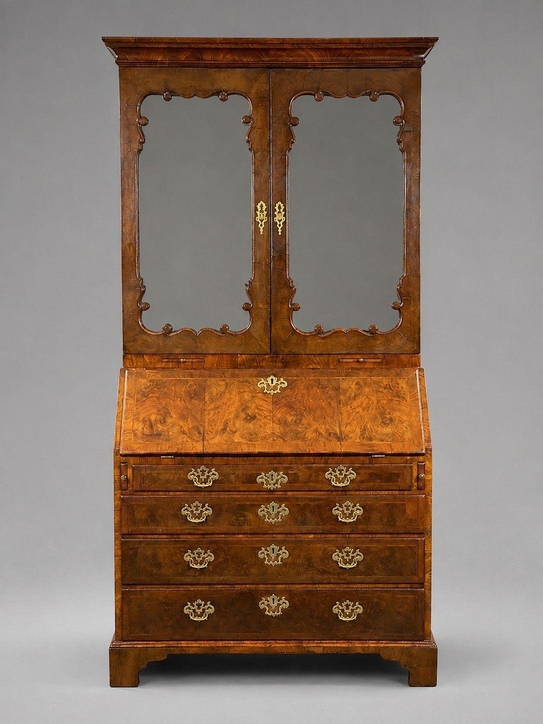 George II Burr Walnut Bureau Bookcase (1 of 11) George II Burr Walnut Bureau Bookcase (1 of 11)