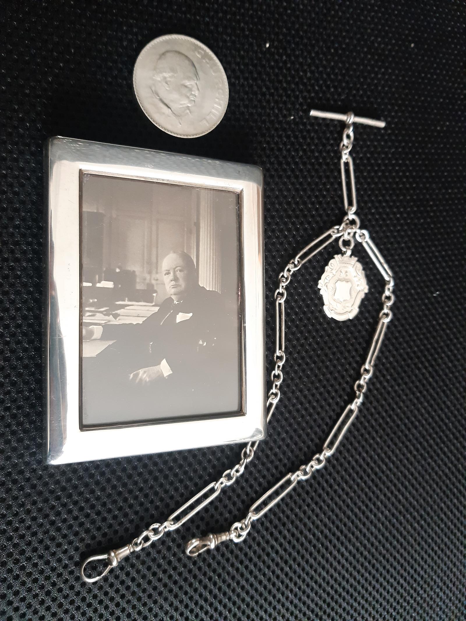 Churchill Parcel – Silver Frame, Silver Chain, Silver Coin (1 of 13) Churchill Parcel – Silver Frame, Silver Chain, Silver Coin (1 of 13)