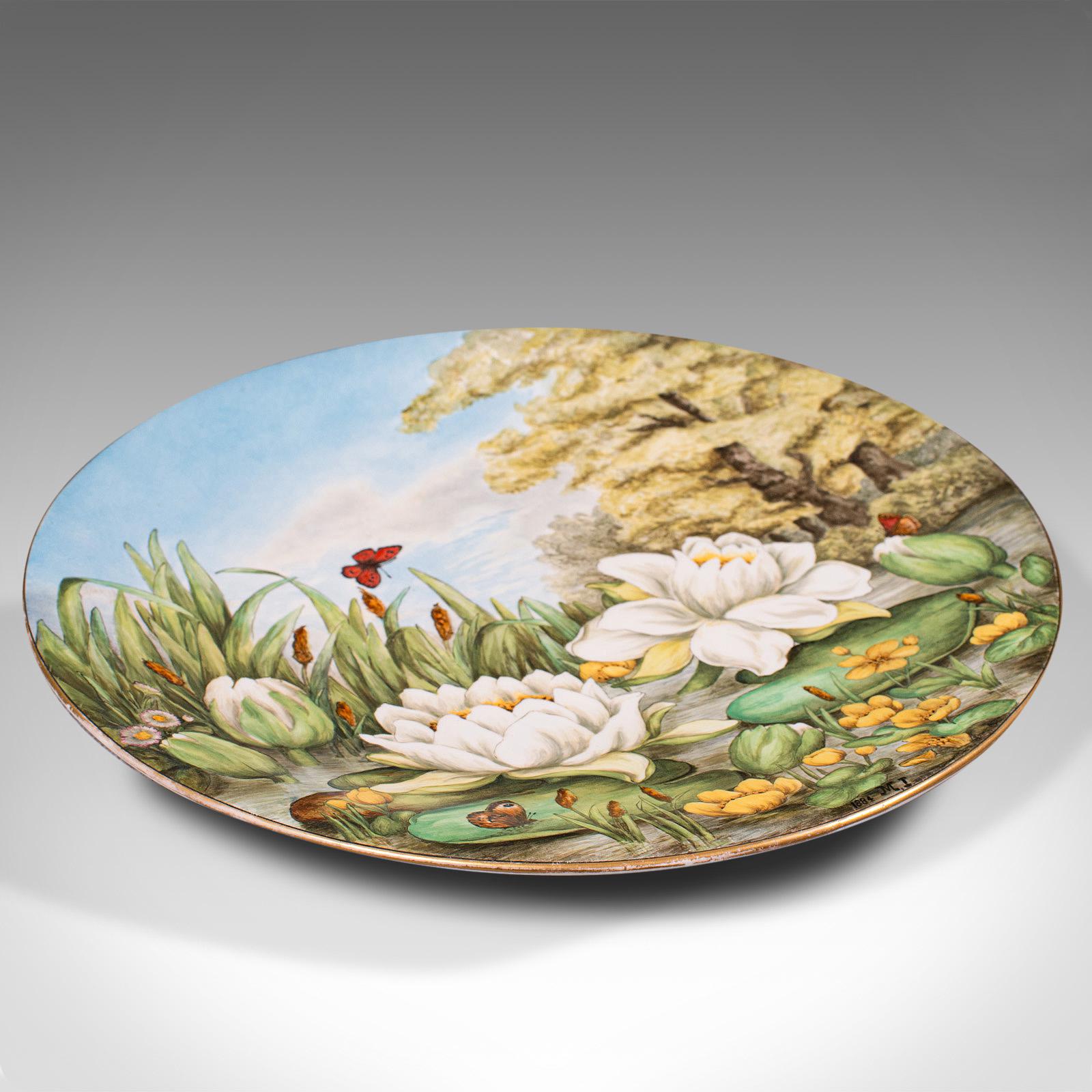 Antique Decorative Charger Plate, English, Ceramic, Dish, Art Nouveau, Victorian (1 of 12)