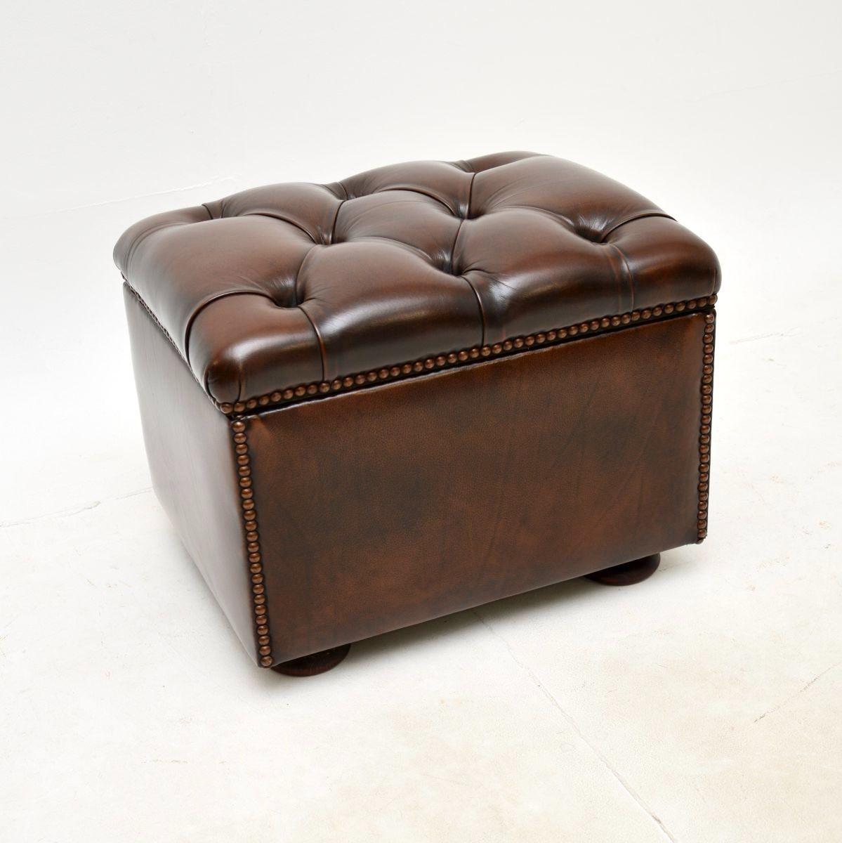 Leather Foot Stool / Ottoman (1 of 9)