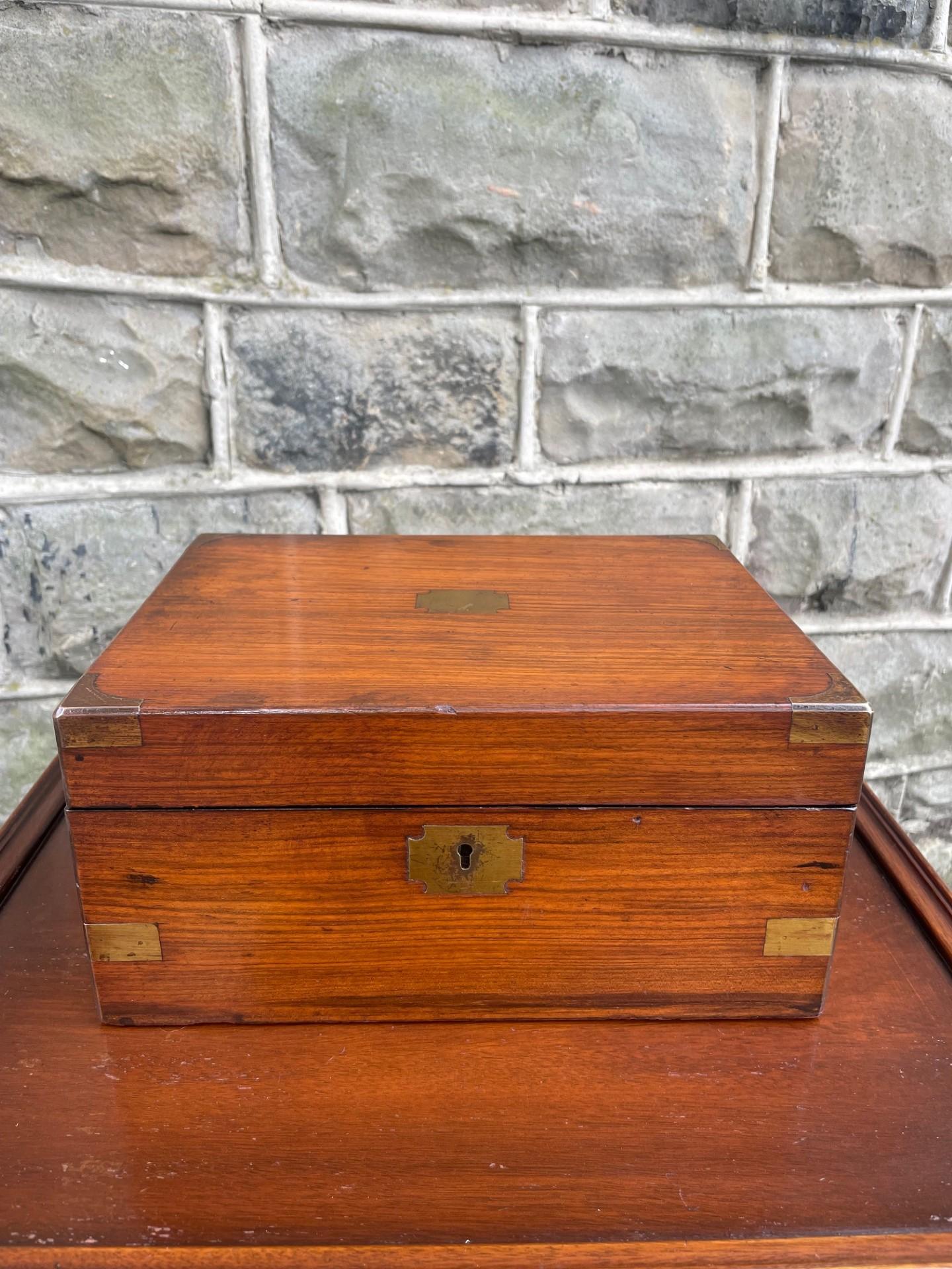 Antique Brass Bound Walnut Writing Slope / Writing Box (1 of 10) Antique Brass Bound Walnut Writing Slope / Writing Box (1 of 10)