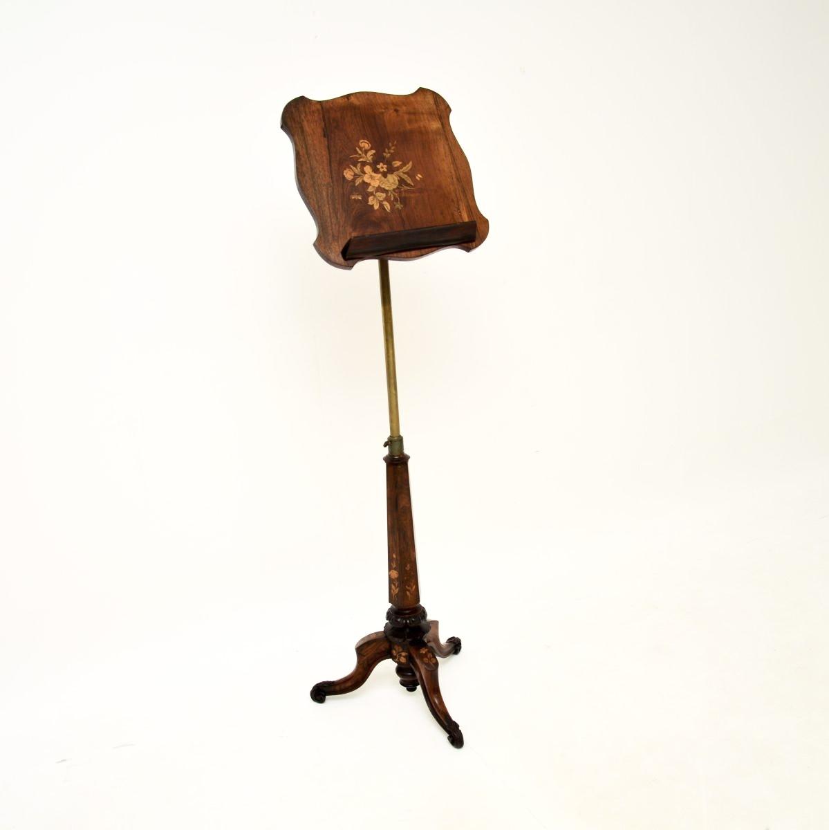 Antique Victorian Inlaid Rosewood Music Stand (1 of 11)