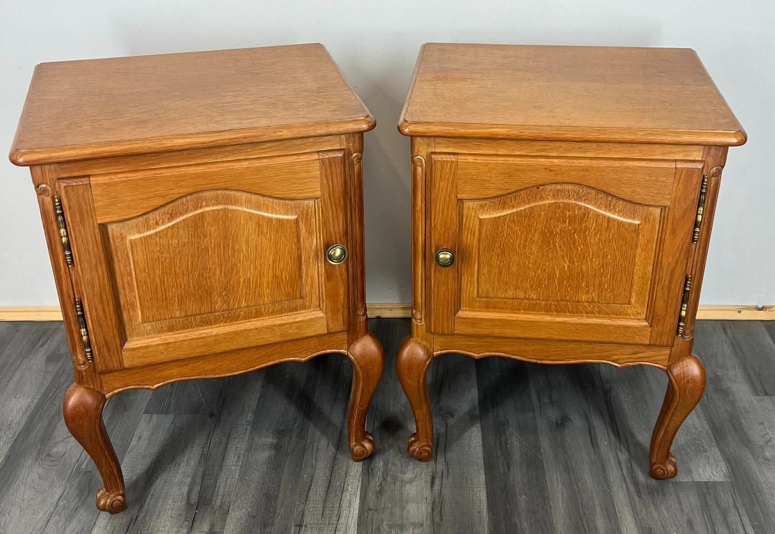 Bedside Tables Pair Vintage French Style Cupboards Cabinets (1 of 9) Bedside Tables Pair Vintage French Style Cupboards Cabinets (1 of 9)