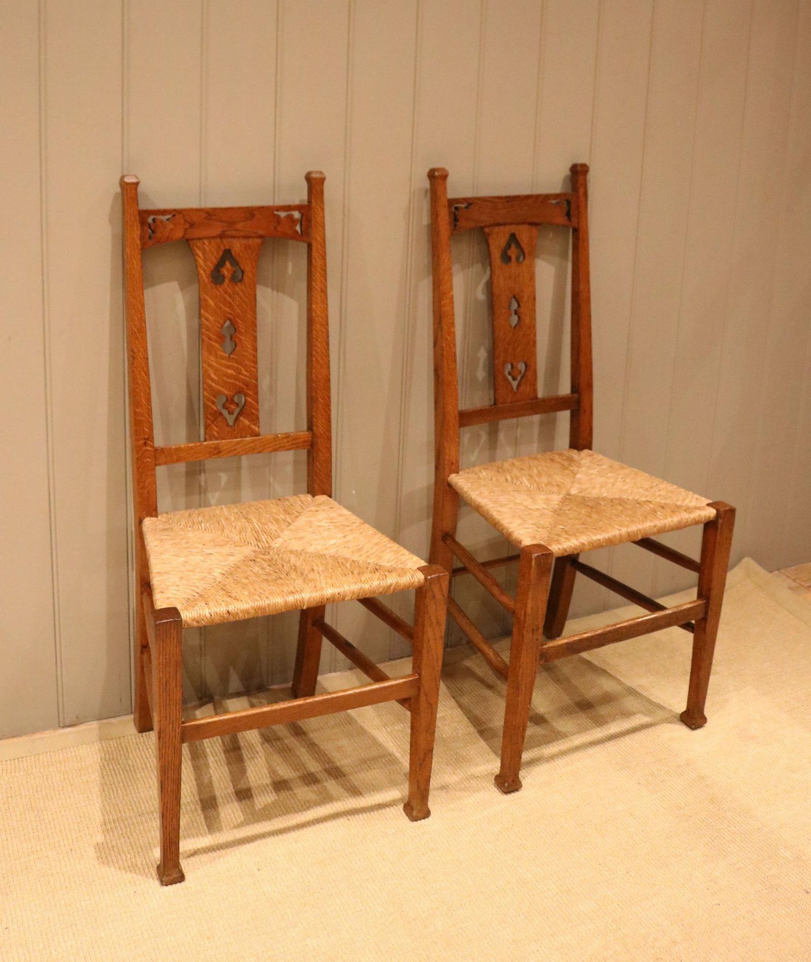 Pair of Oak Arts & Crafts Chairs (1 of 10) Pair of Oak Arts & Crafts Chairs (1 of 10)