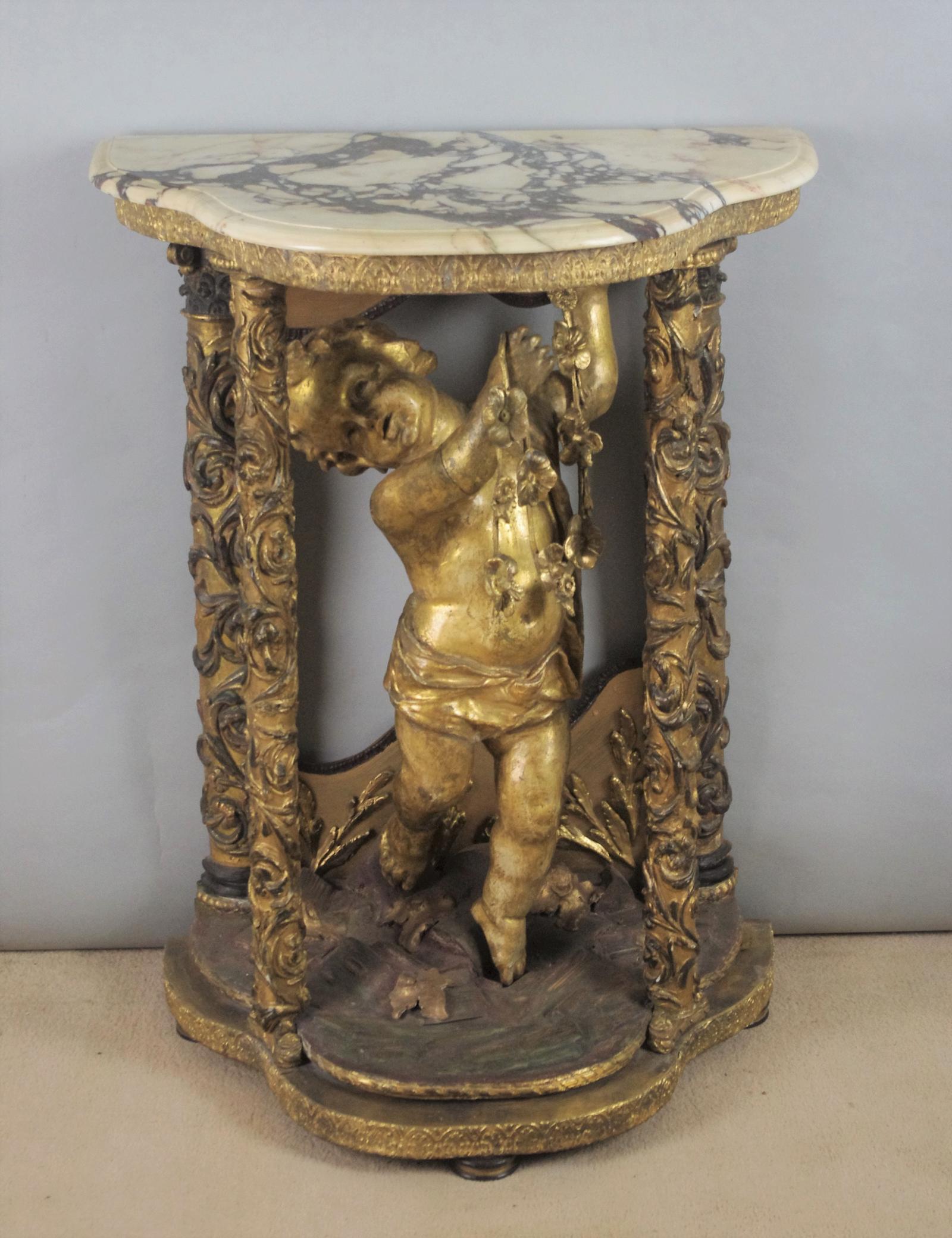 19th Century Gilt 'Putto' Console Table (1 of 17)