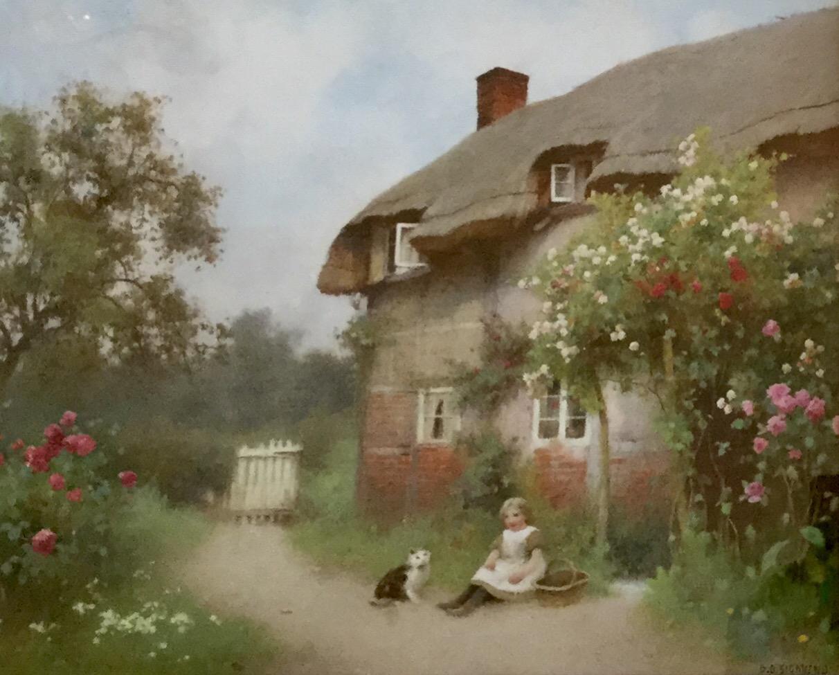 Benjamin D.Sigmund Watercolour ‘sitting next to the cat in front of the cottage’ (1 of 2) Benjamin D.Sigmund Watercolour ‘sitting next to the cat in front of the cottage’ (1 of 2)