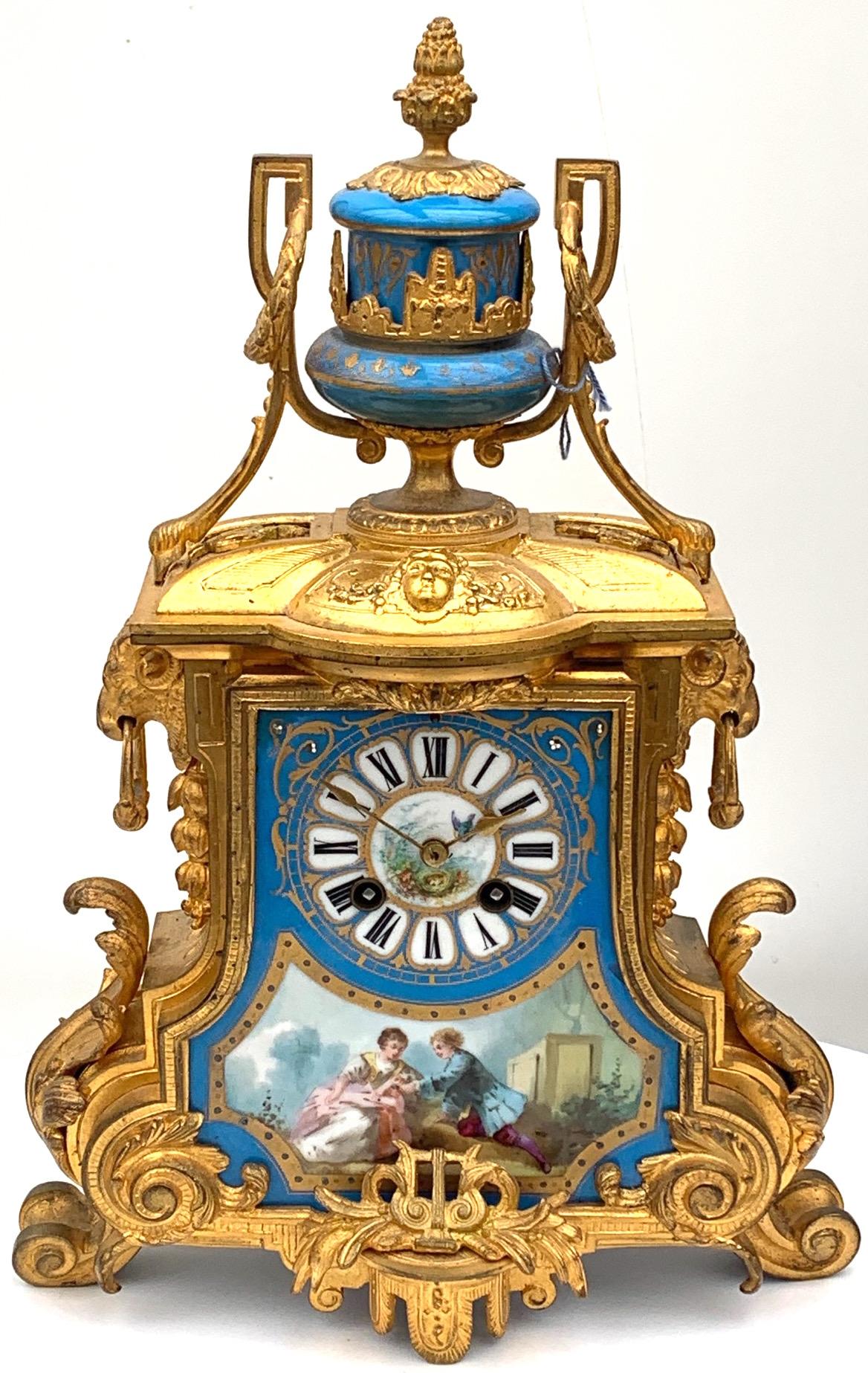 Antique Ormolu Sevres French Antique Mantel Clock – 8-day Striking C1850 (1 of 12) Antique Ormolu Sevres French Antique Mantel Clock – 8-day Striking C1850 (1 of 12)