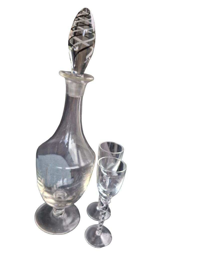 Vintage Murano Glass Decanter & Glasses Twist Stem 1950s (1 of 4) Vintage Murano Glass Decanter & Glasses Twist Stem 1950s (1 of 4)