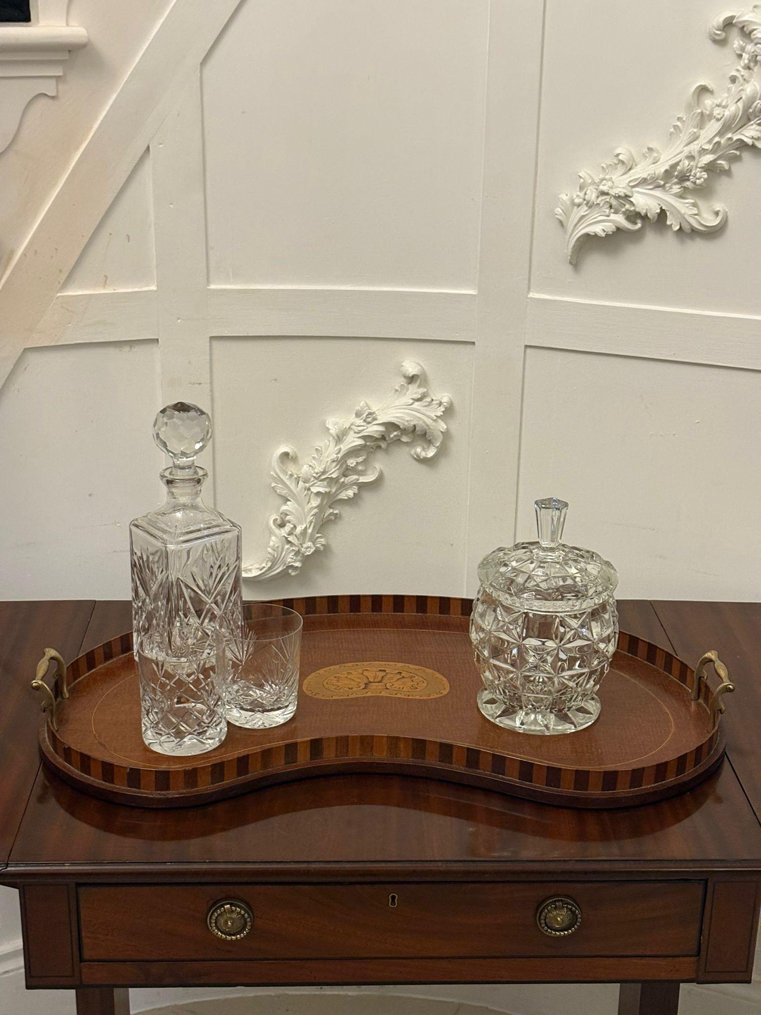 Fine Antique Edwardian Inlaid Mahogany Kidney-shaped Tray (1 of 8)