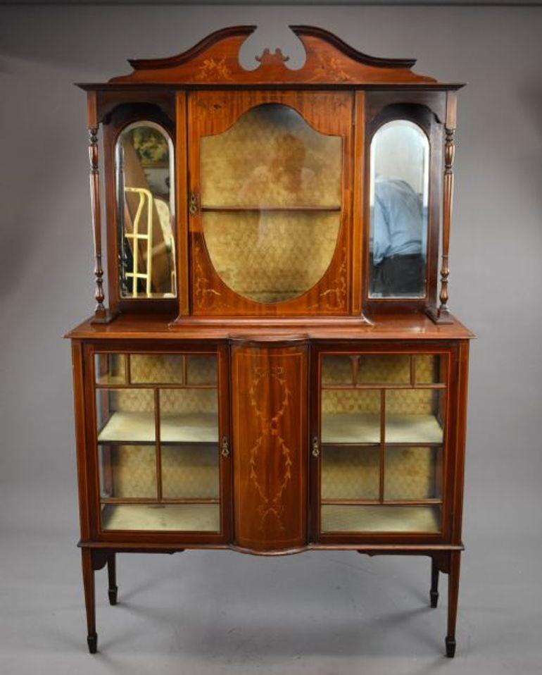 Victorian Mahogany Inlaid Display Cabinet (1 of 9)