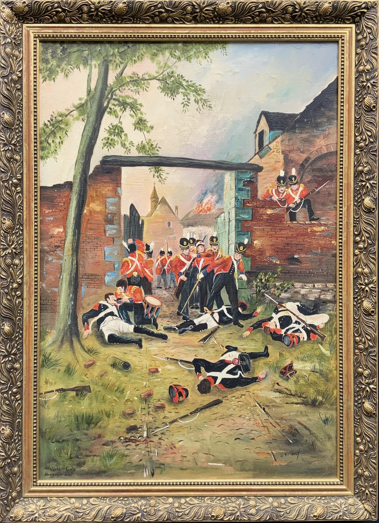 Large Battle of Waterloo 1815 Hougoumont Military Oil Painting – Signed (1 of 10) Large Battle of Waterloo 1815 Hougoumont Military Oil Painting – Signed (1 of 10)