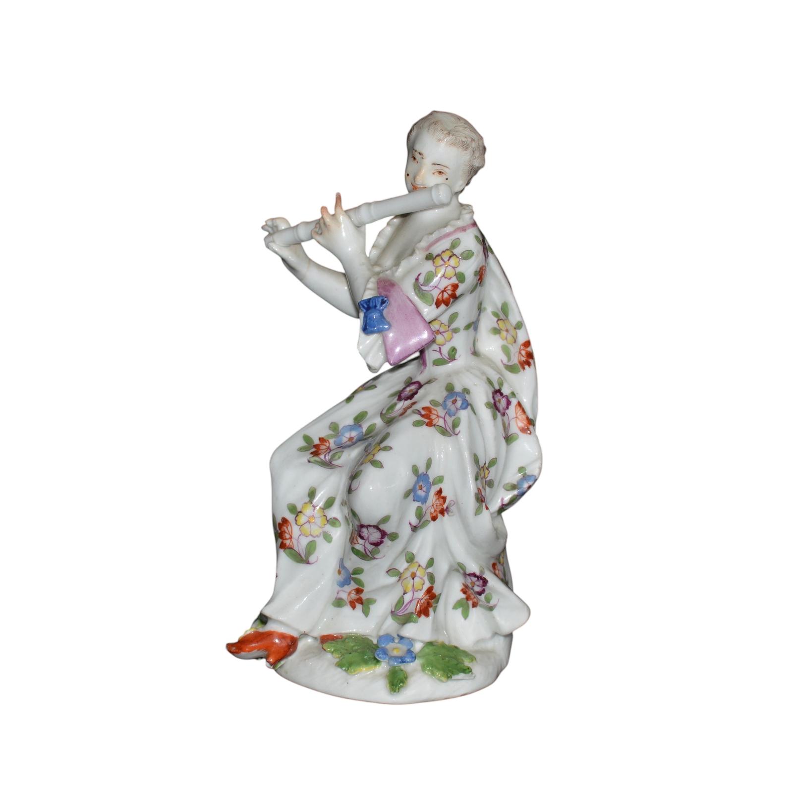 Meissen Porcelain Figure Of Lady Flutist - Mid 18th Century (1 of 8) Meissen Porcelain Figure Of Lady Flutist - Mid 18th Century (1 of 8)