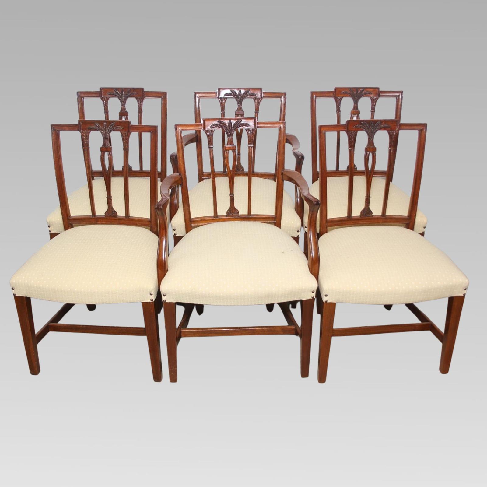 Dining Chairs Six Original Quality Antique Hepplewhite Style Set of Six Vintage Dining Chairs (1 of 10) Dining Chairs Six Original Quality Antique Hepplewhite Style Set of Six Vintage Dining Chairs (1 of 10)
