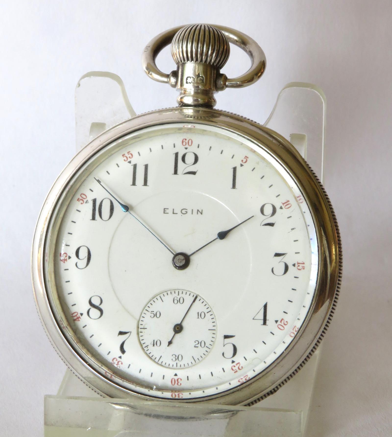 Pocket Watch: Antique Silver Elgin Pocket Watch 1912 (1 of 5)