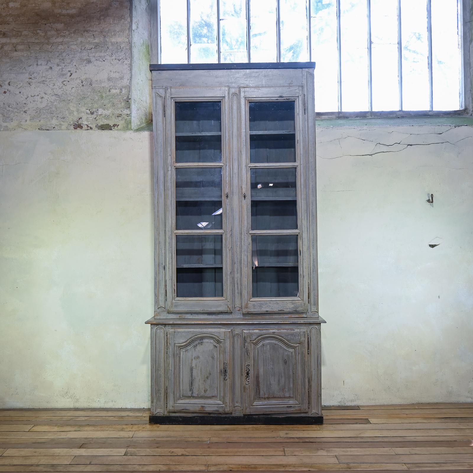 Tall Early 19th Century French Painted Glazed Bibliothèque - Bookcase Cabinet (1 of 19)