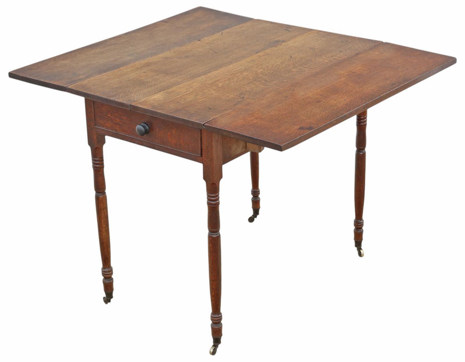 Antique Georgian c.1800 Early 19th Century Oak Drop-leaf Pembroke Kitchen Dining Table – Quality (1 of 10) Antique Georgian c.1800 Early 19th Century Oak Drop-leaf Pembroke Kitchen Dining Table – Quality (1 of 10)