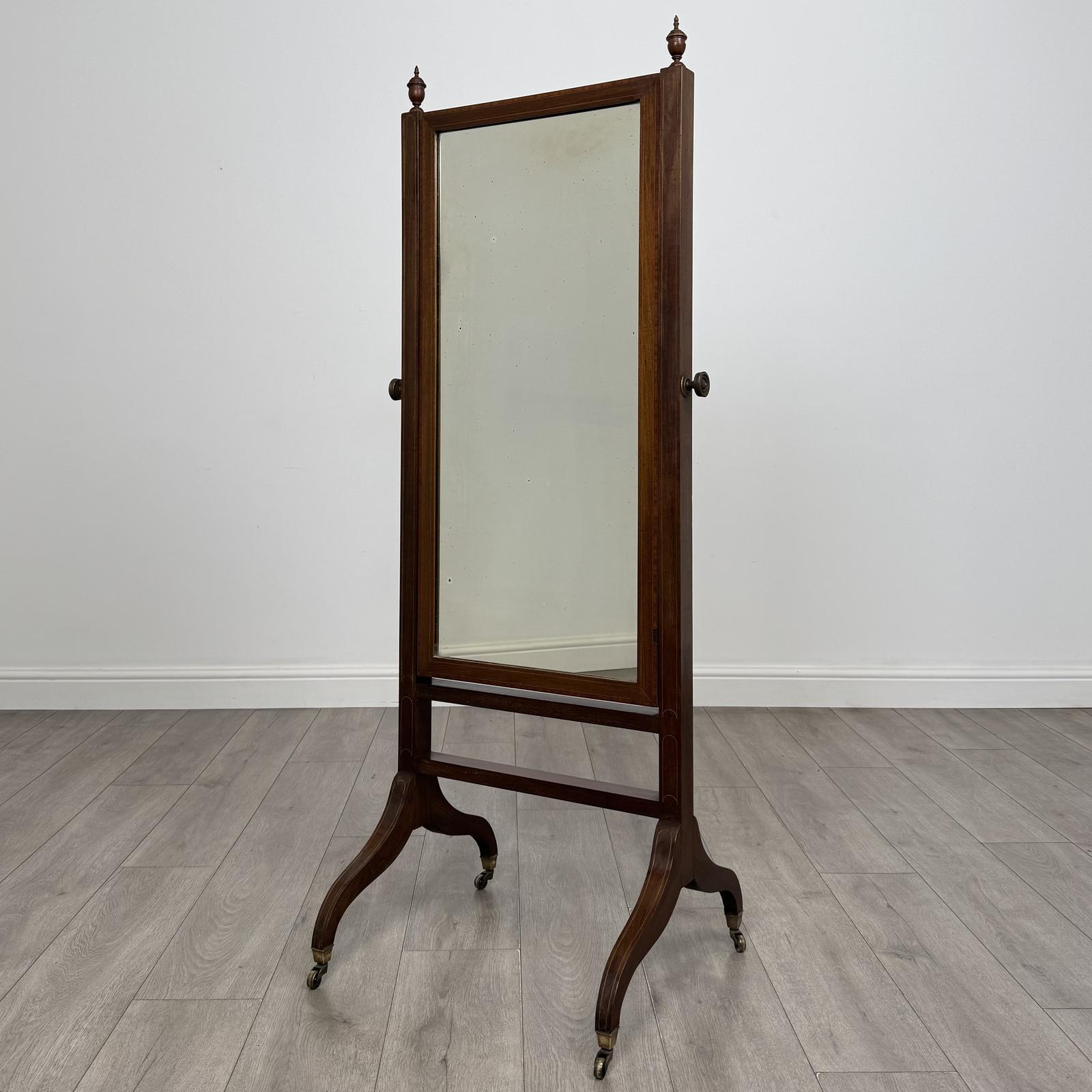 Antique 20th Century Edwardian Cheval Mirror in Mahogany (1 of 13) Antique 20th Century Edwardian Cheval Mirror in Mahogany (1 of 13)