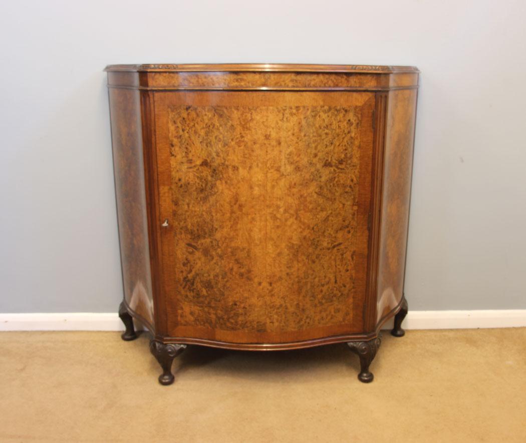 Antique Burr Walnut Serpentine Side Cabinet (1 of 12) Antique Burr Walnut Serpentine Side Cabinet (1 of 12)