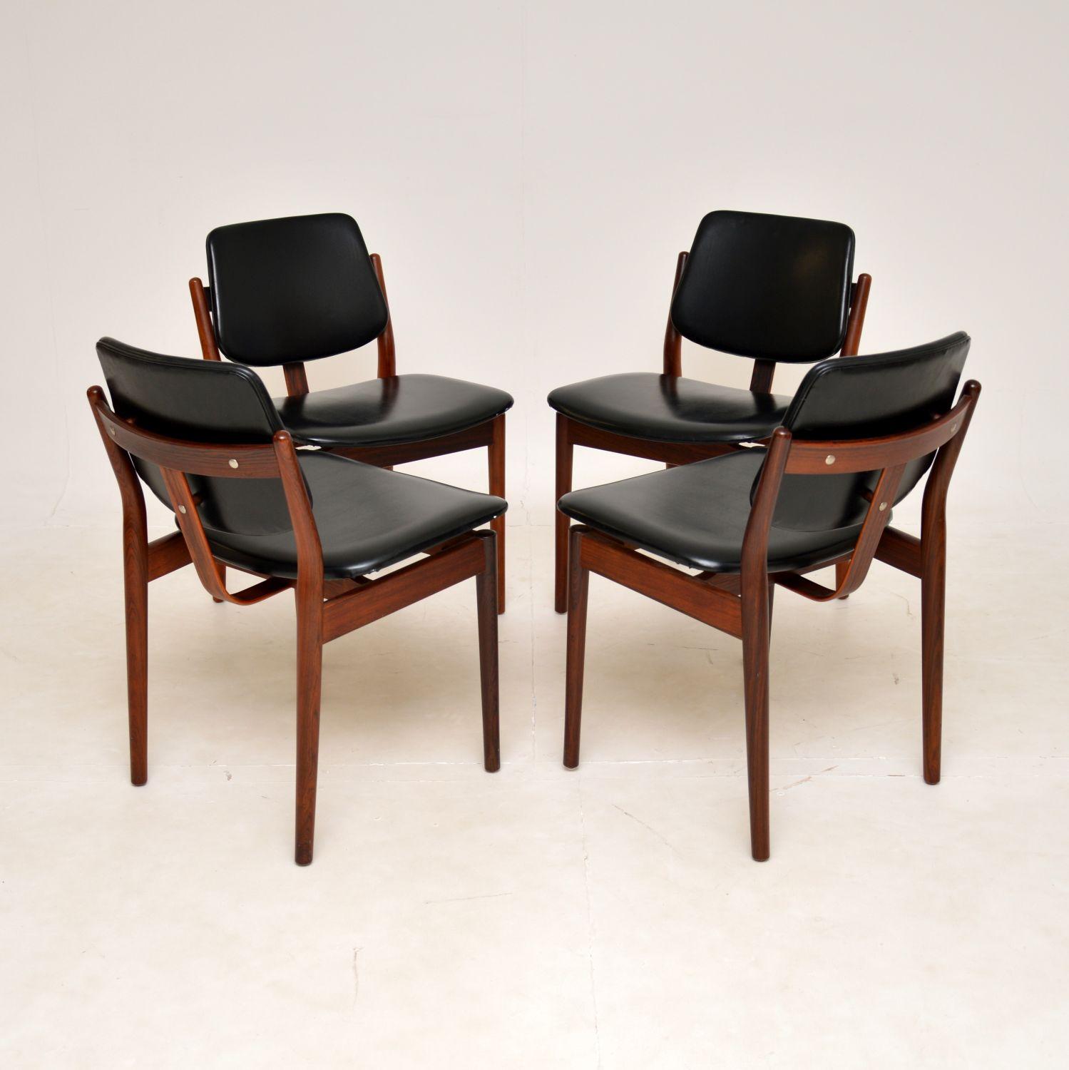 1960's Set of 4 Danish Rosewood Dining Chairs by Borge Rammeskov for Sibast (1 of 13) 1960's Set of 4 Danish Rosewood Dining Chairs by Borge Rammeskov for Sibast (1 of 13)