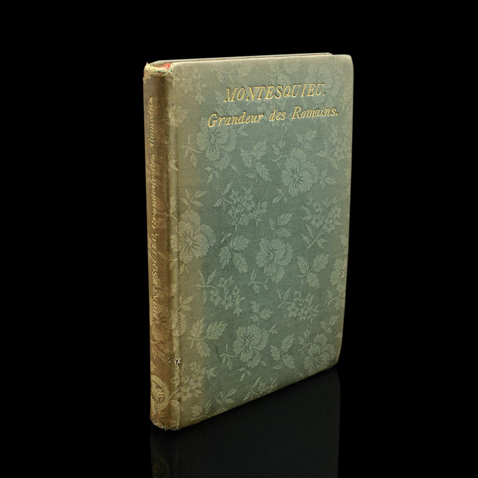 Antique Book Grandeur Des Romains, Montesquieu, French Language - Mid Victorian (1 of 12)