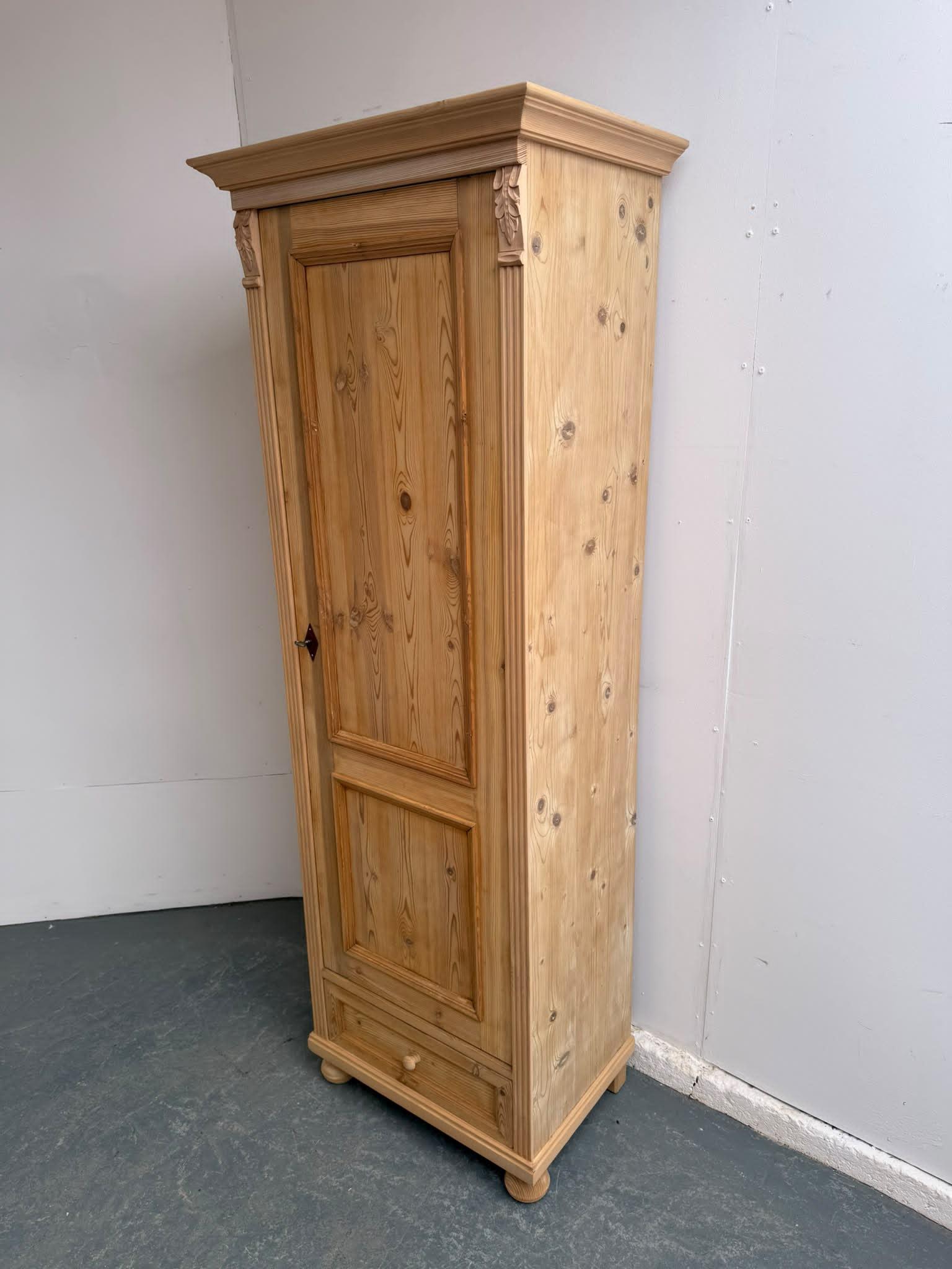 Extra Tall Antique Pine 1 Door 1 Drawer Storage Cupboard to wax / paint (1 of 9) Extra Tall Antique Pine 1 Door 1 Drawer Storage Cupboard to wax / paint (1 of 9)