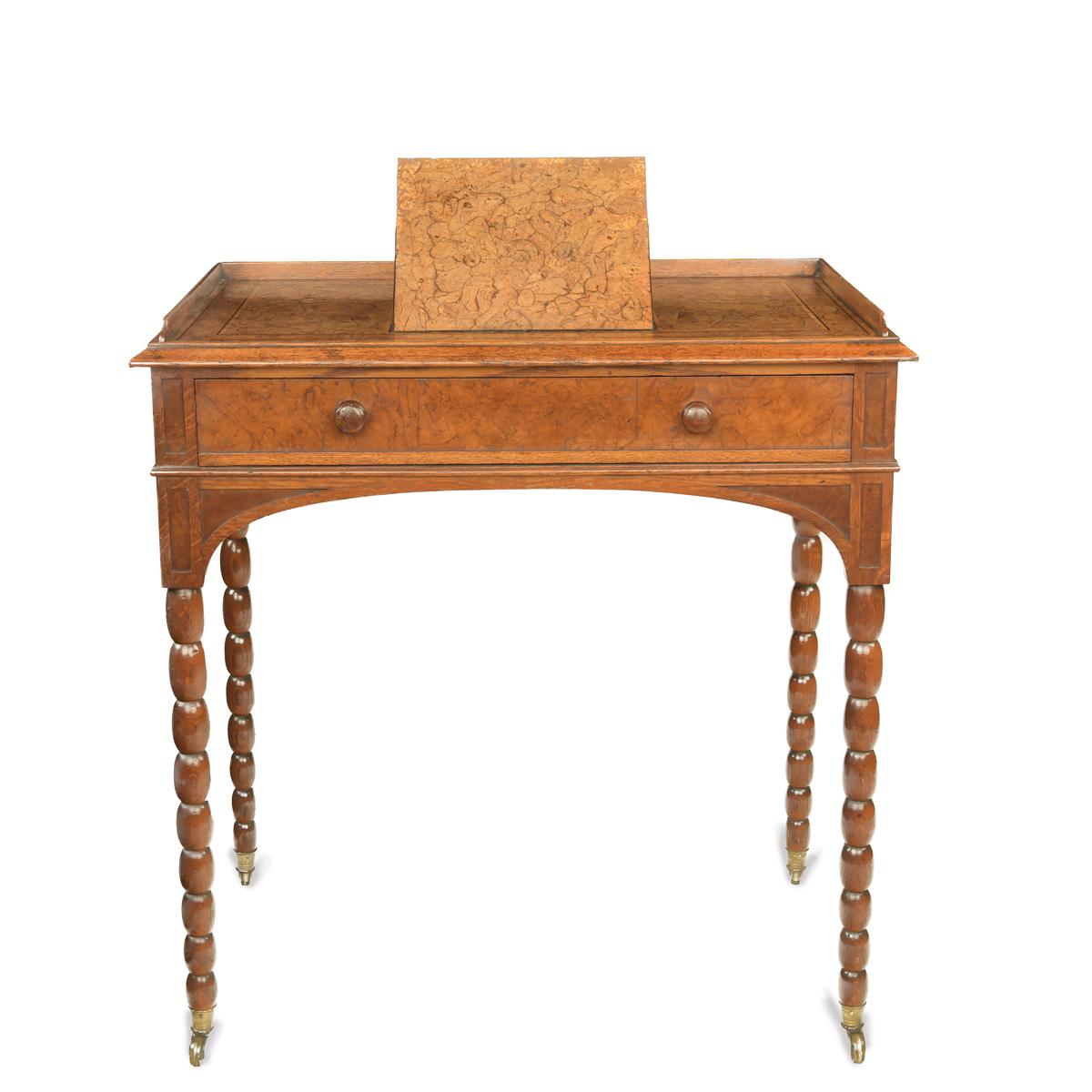 An Oak and Pollard Oak Writing Table Attributed to George Bullock with Designs by Draughtsman Thomas Wilkinson (1 of 8) An Oak and Pollard Oak Writing Table Attributed to George Bullock with Designs by Draughtsman Thomas Wilkinson (1 of 8)