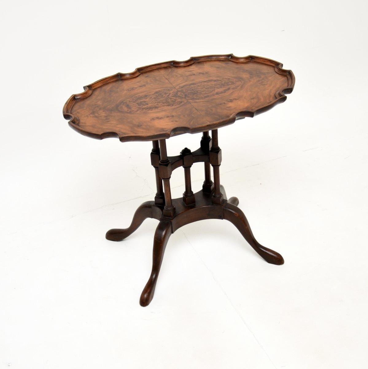 Antique Burr Walnut Pie Crust Side Table (1 of 6) Antique Burr Walnut Pie Crust Side Table (1 of 6)