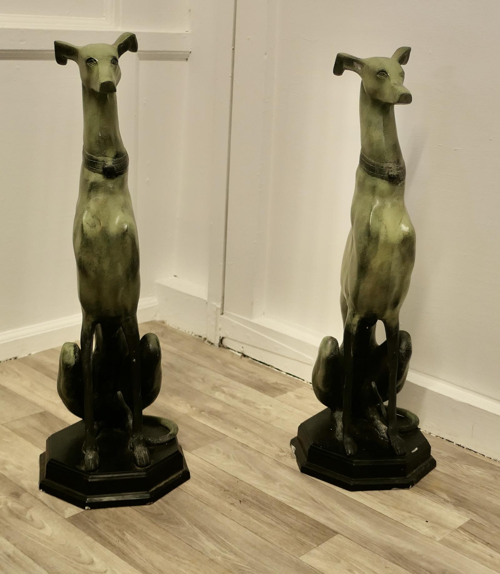Pair of Large Metal Italian Greyhound Dogs (1 of 6)