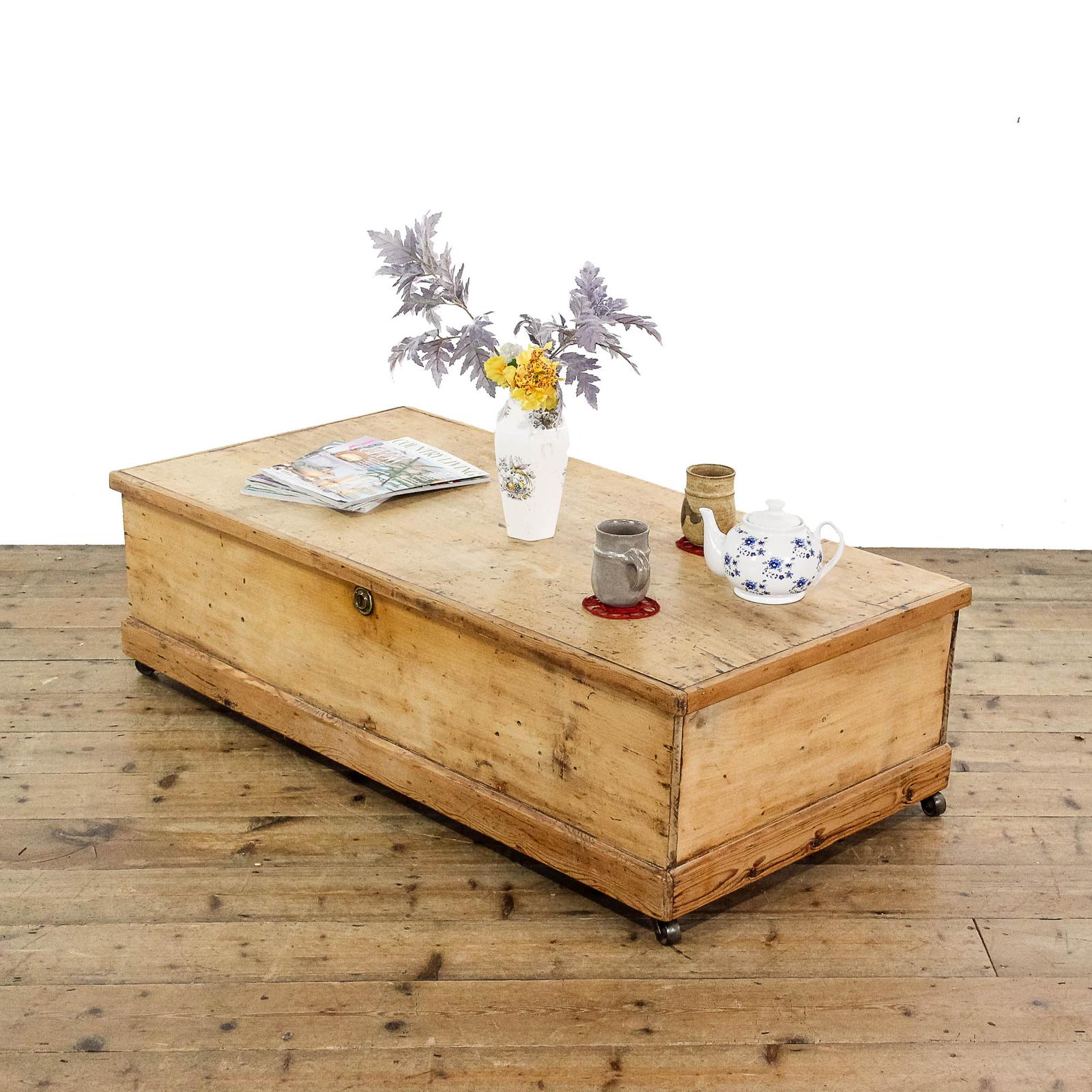 Antique Victorian Low Pine Trunk (1 of 11) Antique Victorian Low Pine Trunk (1 of 11)