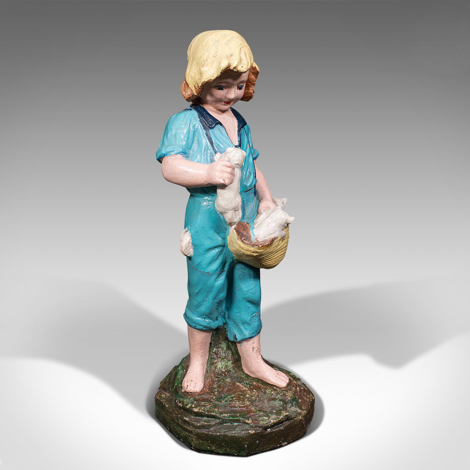 Antique Farm Girl Figure, French, Decorative Statue, Provincial, Late Victorian (1 of 10)