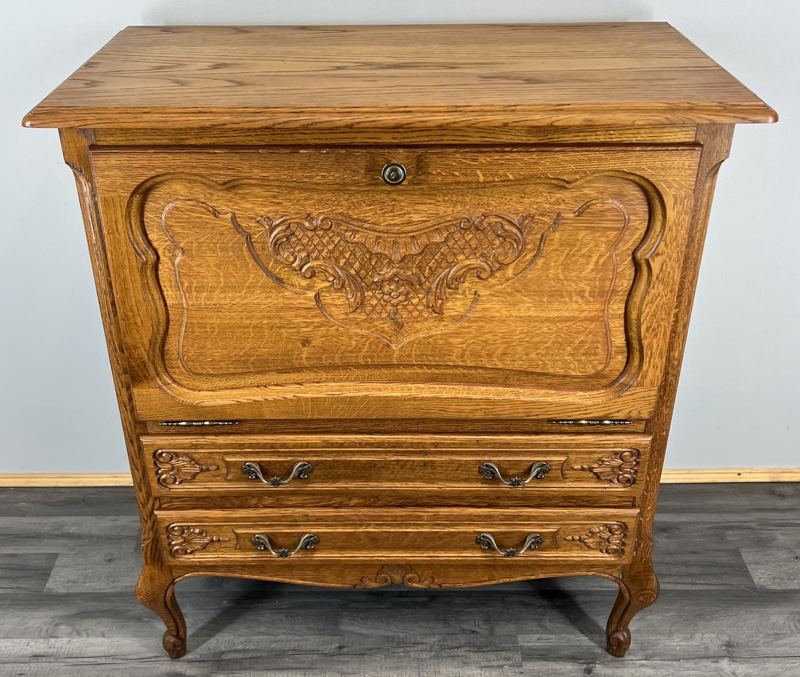 French Oak Cabinet Sideboard Cupboard Drawer (1 of 12)