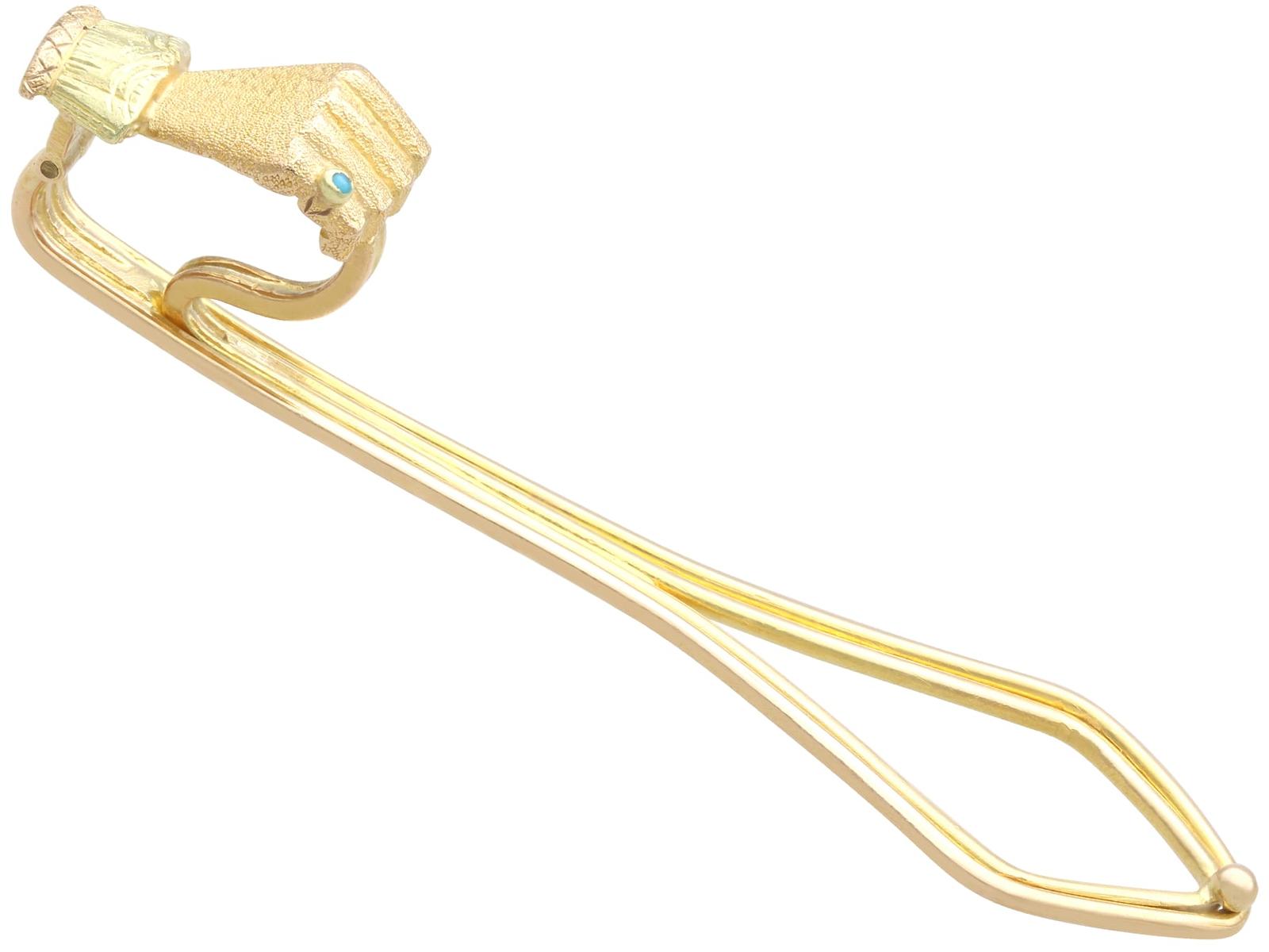 Antique Turquoise & 15k Yellow Gold Scarf Cravat Clip c.1880 (1 of 12) Antique Turquoise & 15k Yellow Gold Scarf Cravat Clip c.1880 (1 of 12)