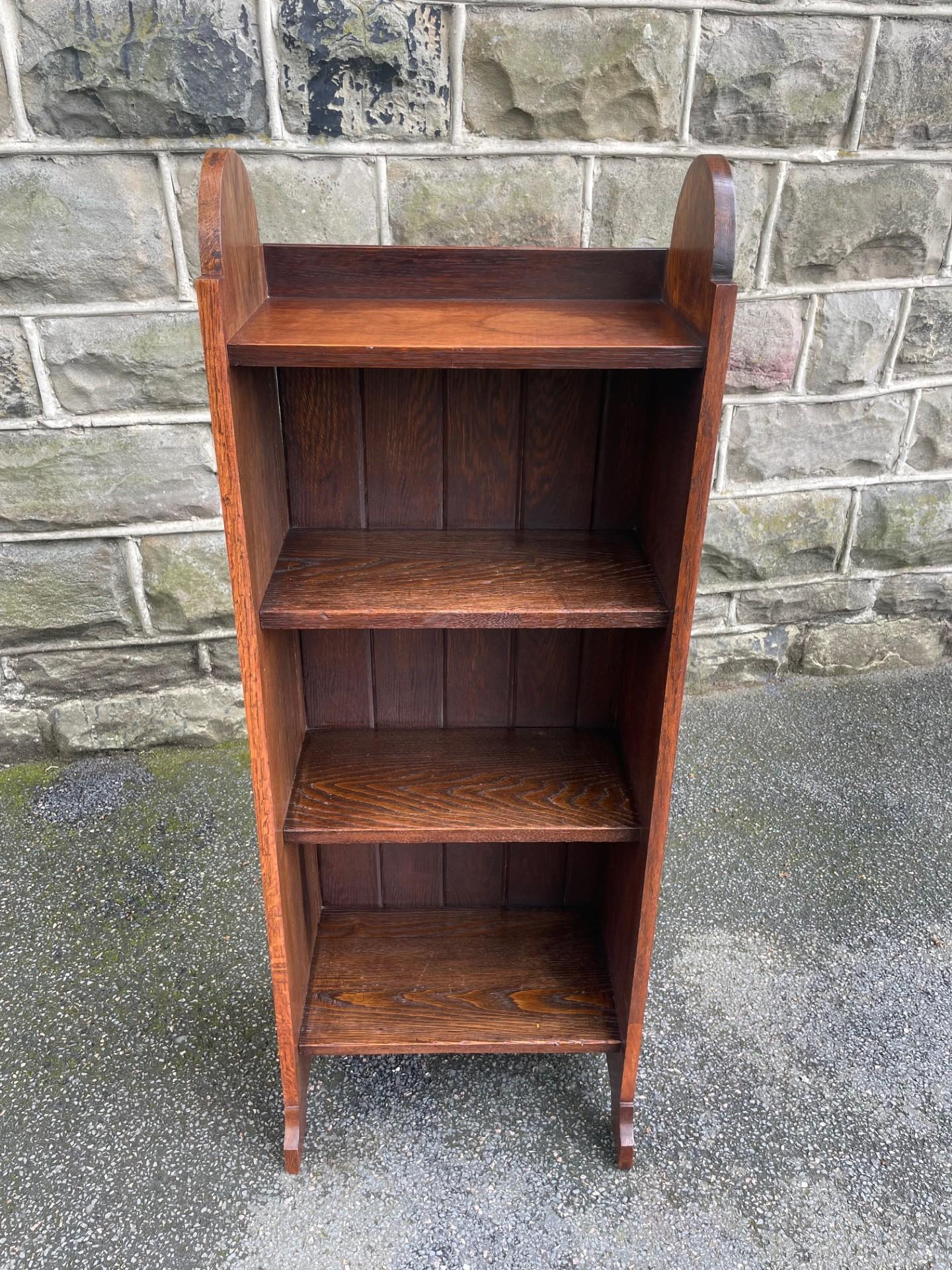 Arts & Crafts Slim Oak Open Bookcase Bookshelf (1 of 6) Arts & Crafts Slim Oak Open Bookcase Bookshelf (1 of 6)