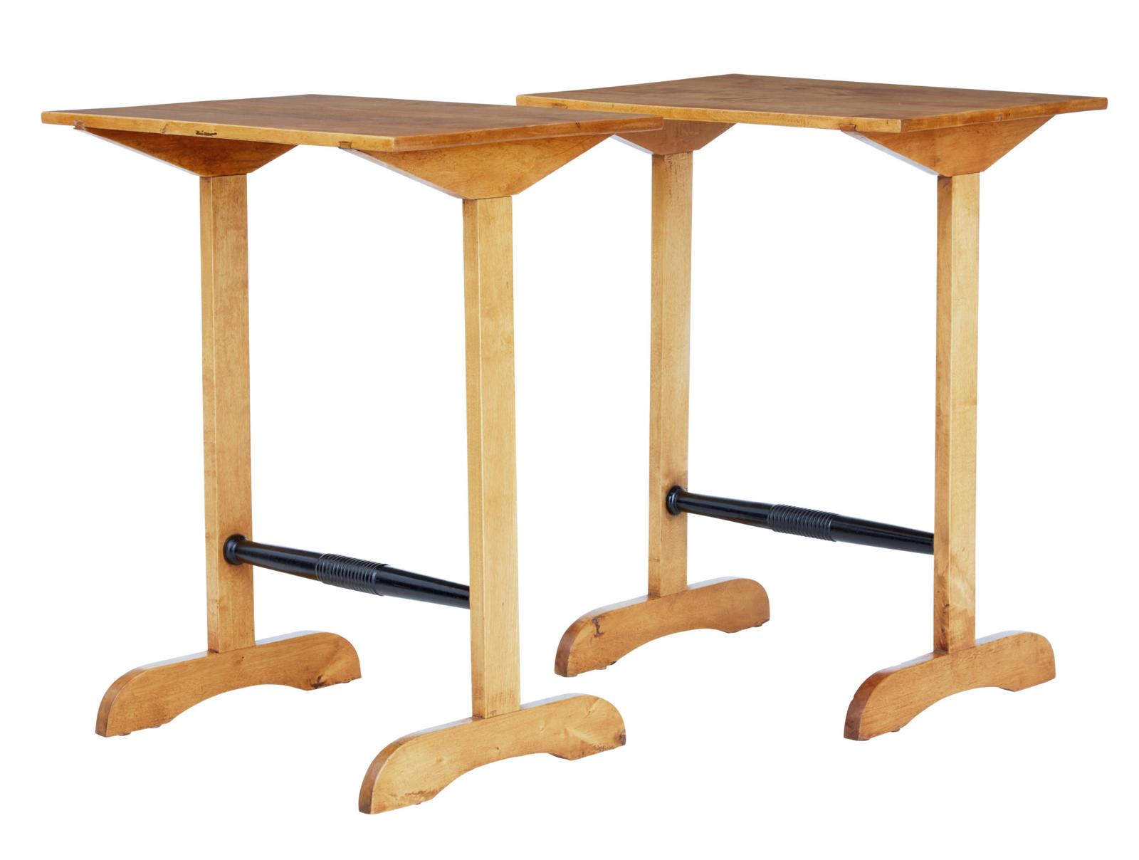 Pair of Early 20th Century Swedish Birch Side Tables (1 of 8) Pair of Early 20th Century Swedish Birch Side Tables (1 of 8)