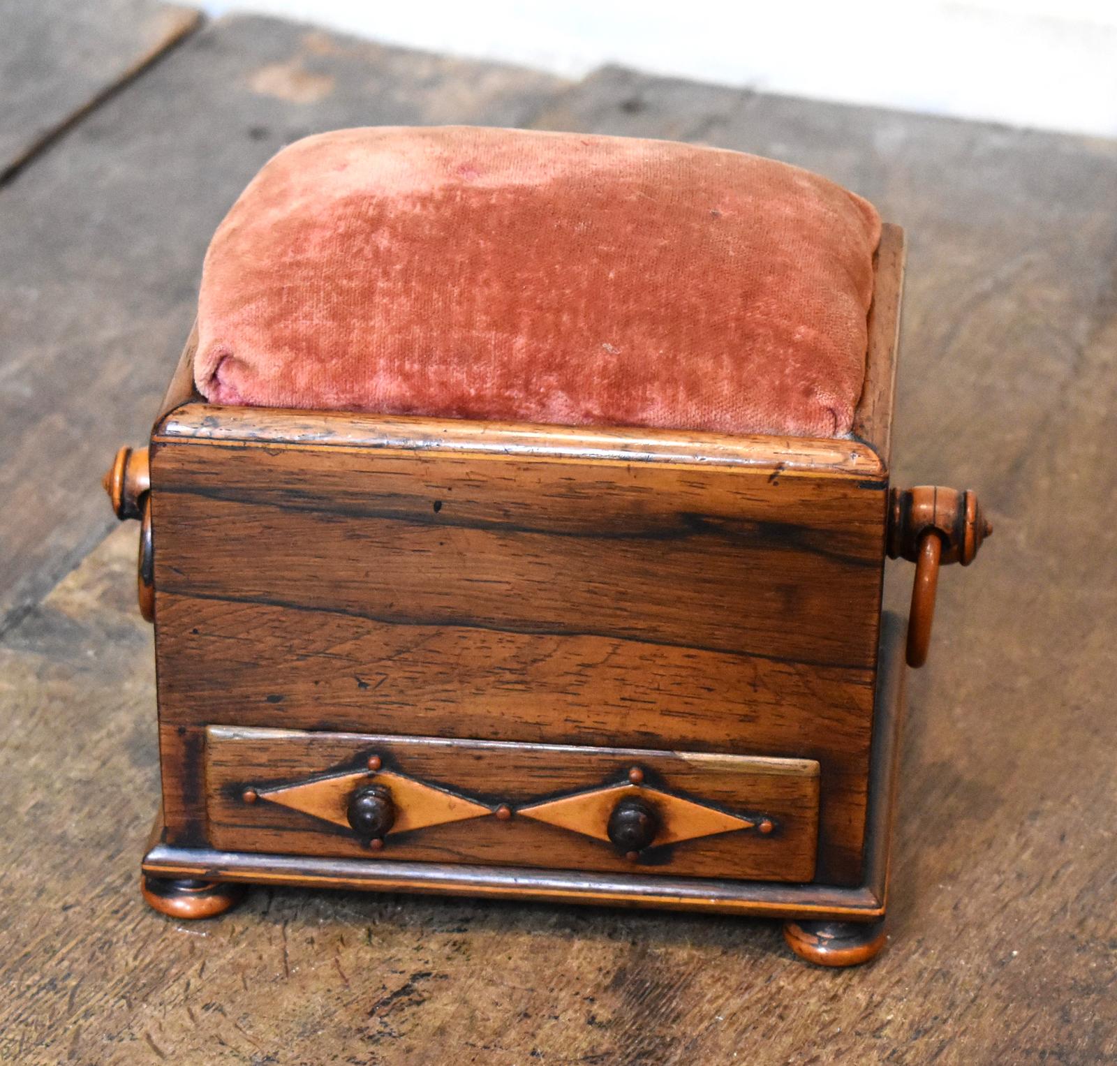 Small Georgian Rosewood Pin Cushion Workbox (1 of 6) Small Georgian Rosewood Pin Cushion Workbox (1 of 6)