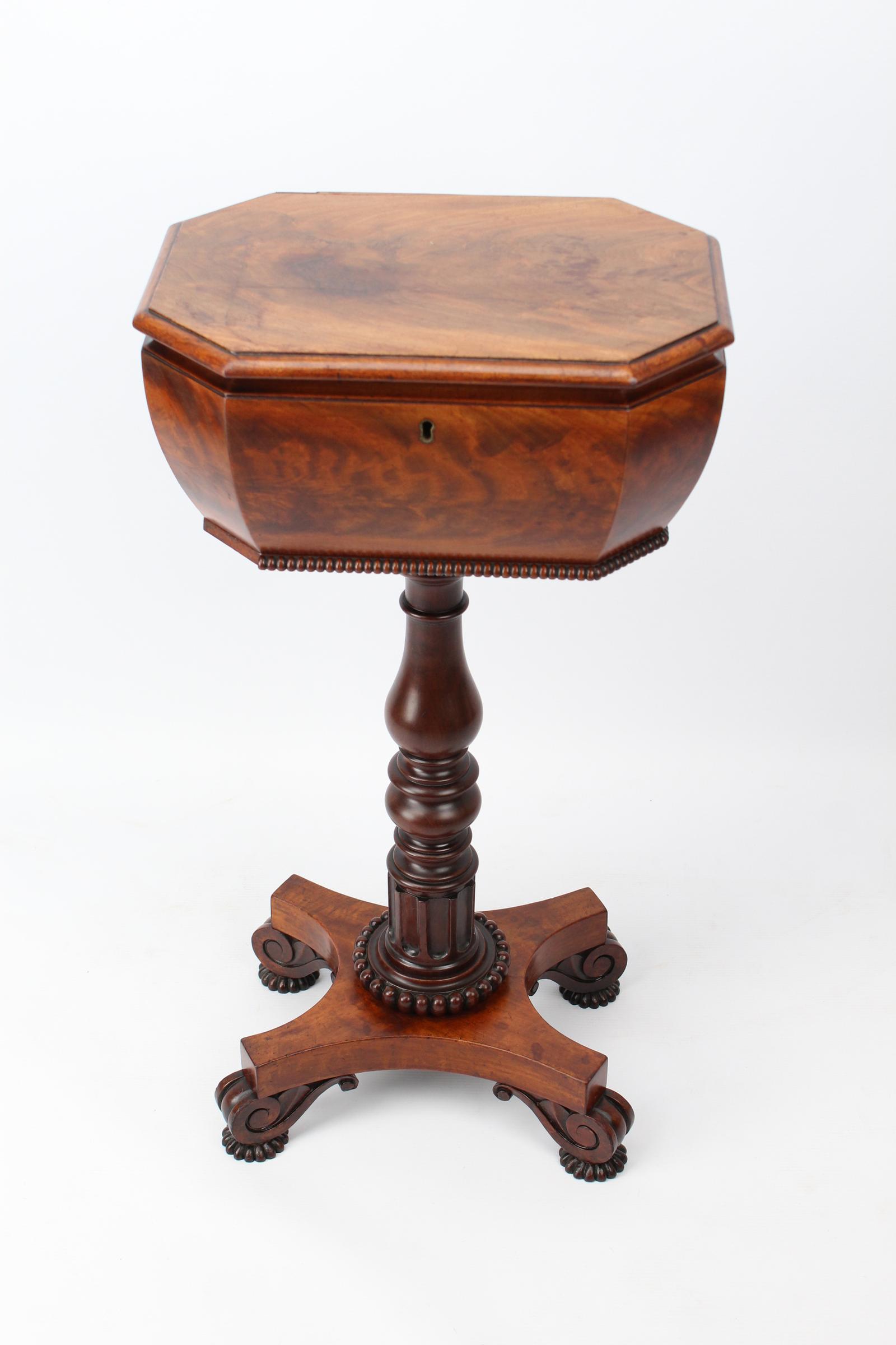 Small William IV Mahogany Teapoy Attributed To Gillows (1 of 15)