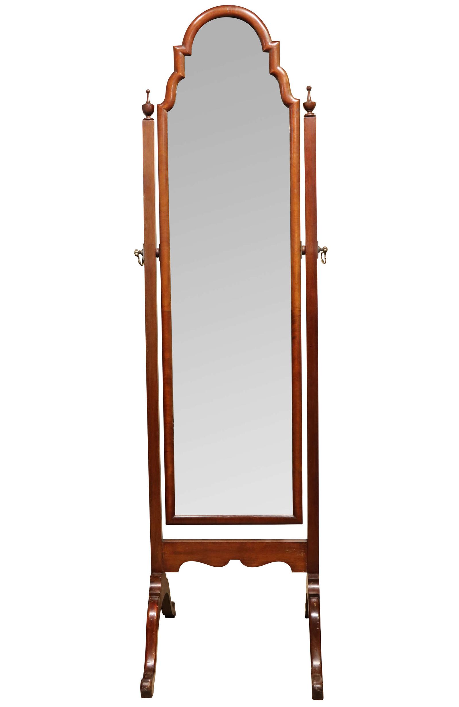 Elegant 1930s Mahogany Cheval Mirror (1 of 3)