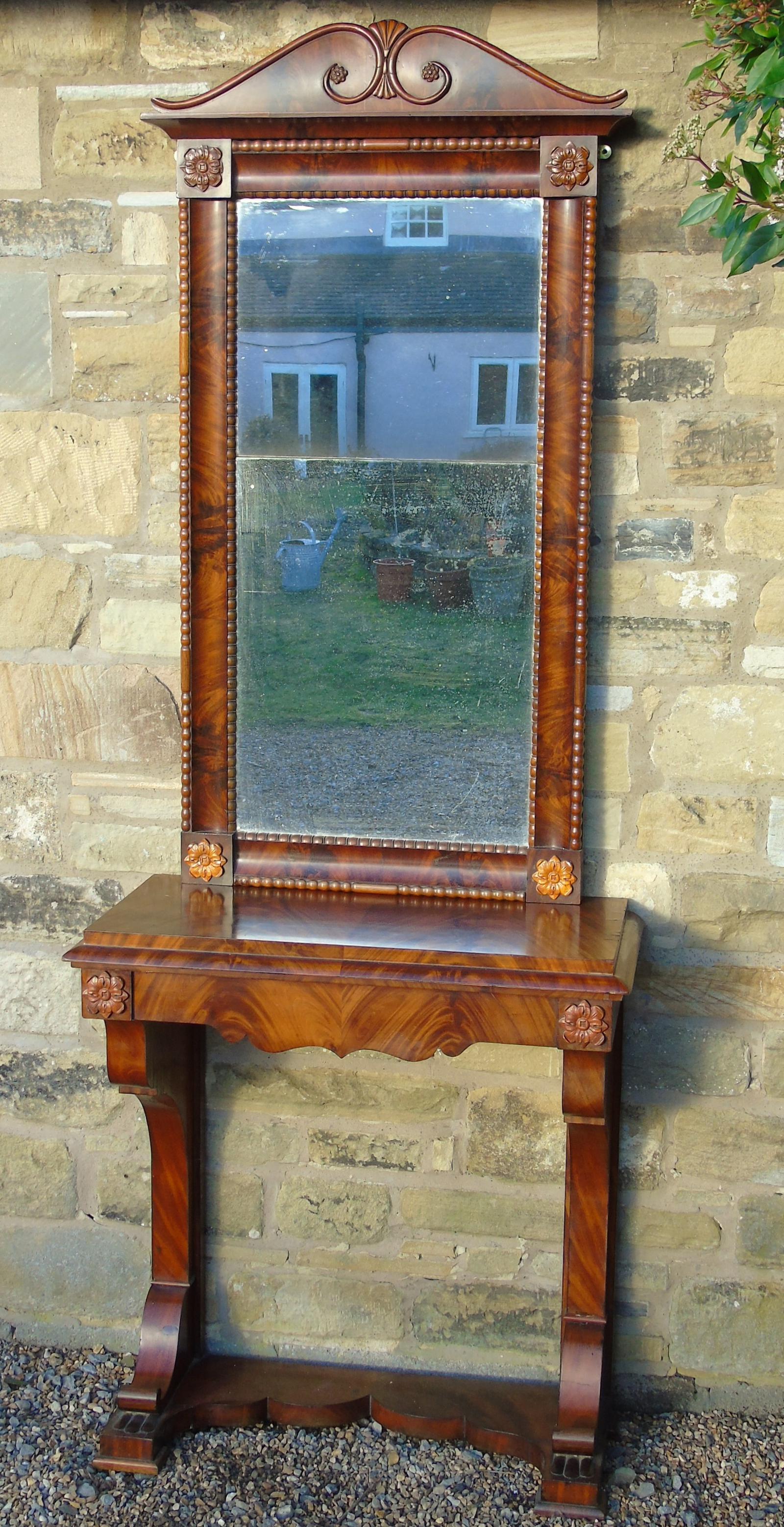 Fine 19th Century French Mahogany Console Table & Mirror en-suite (1 of 9)